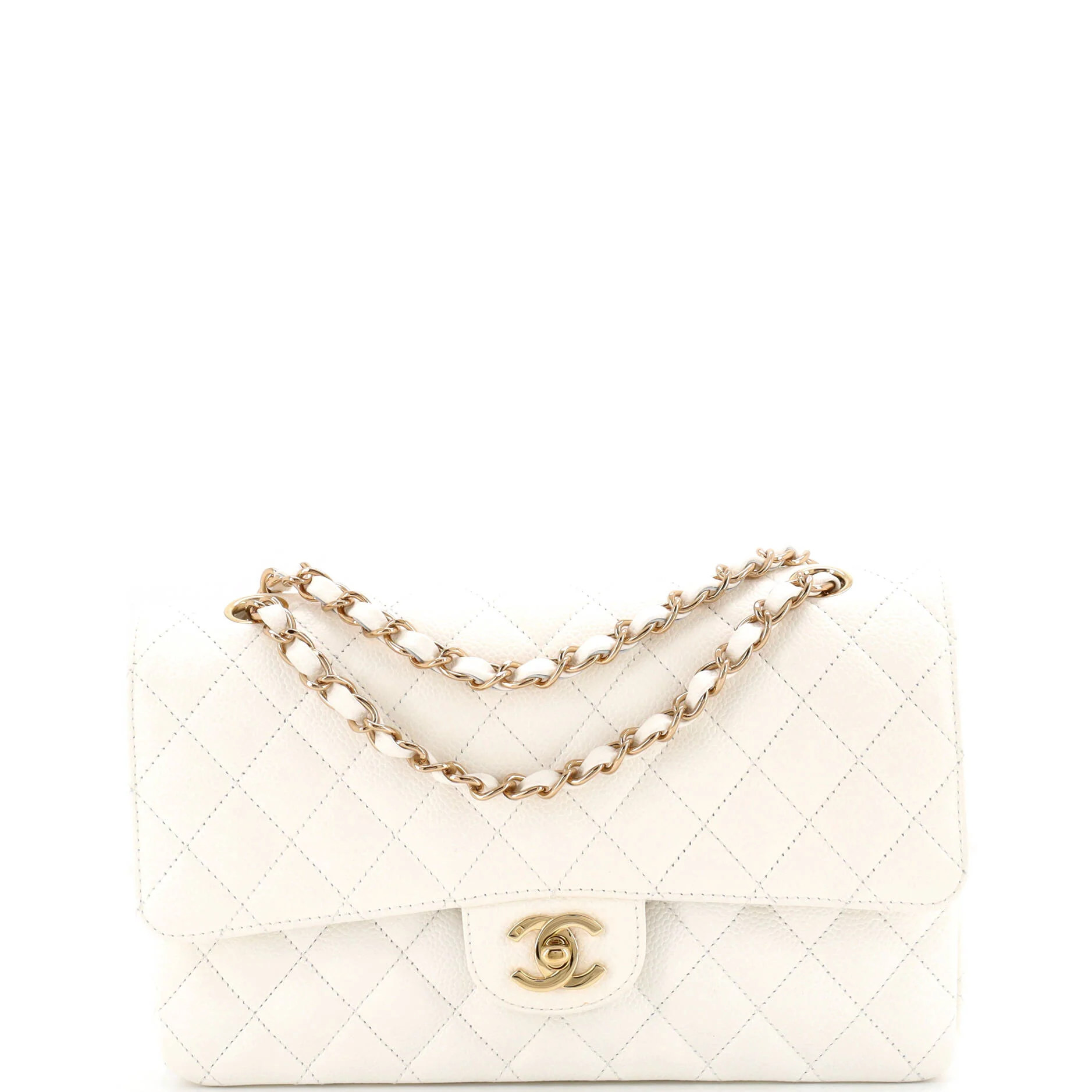 Vintage Classic Double Flap Bag Quilted Caviar Medium