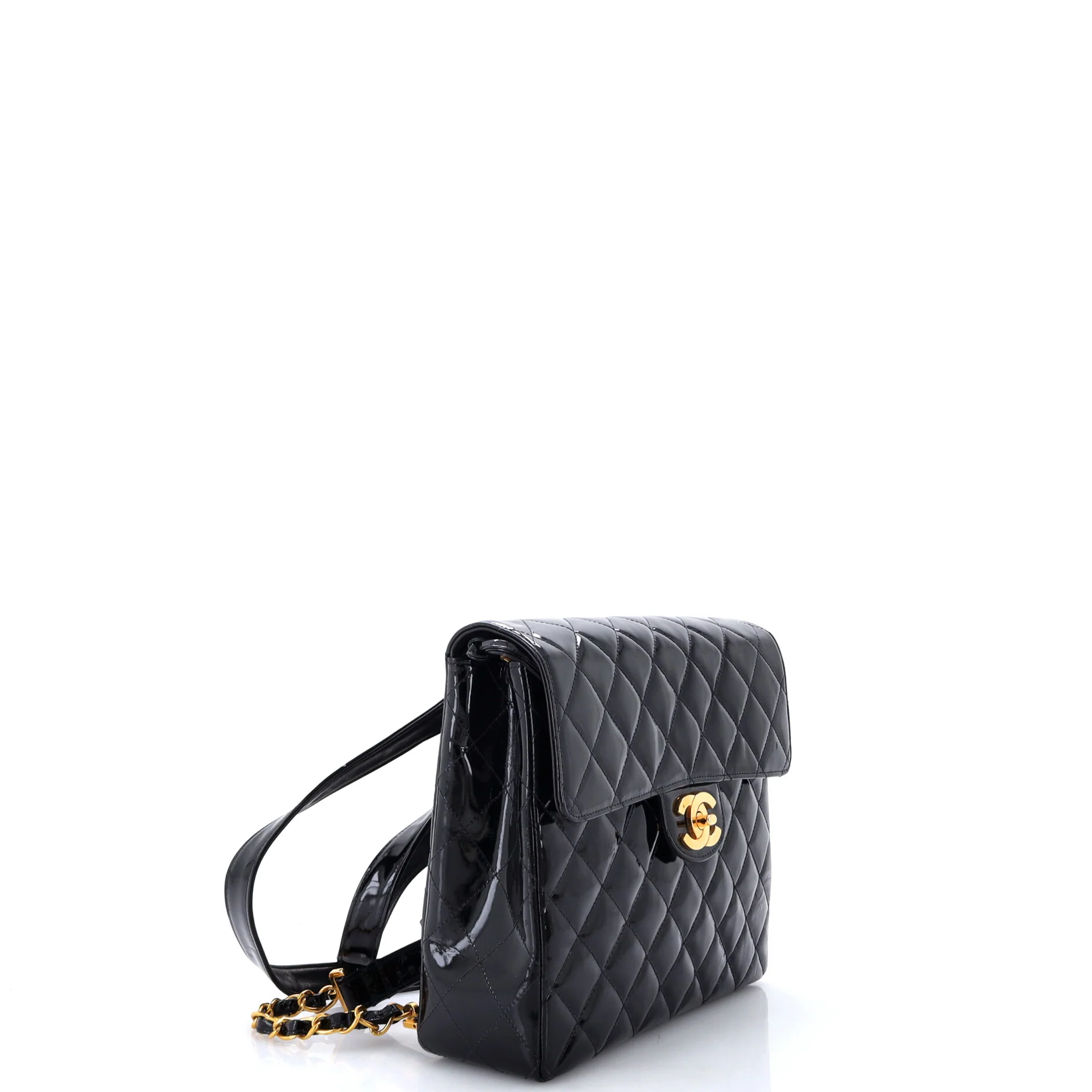 Vintage Classic Flap Backpack Quilted Patent Medium - Image 2