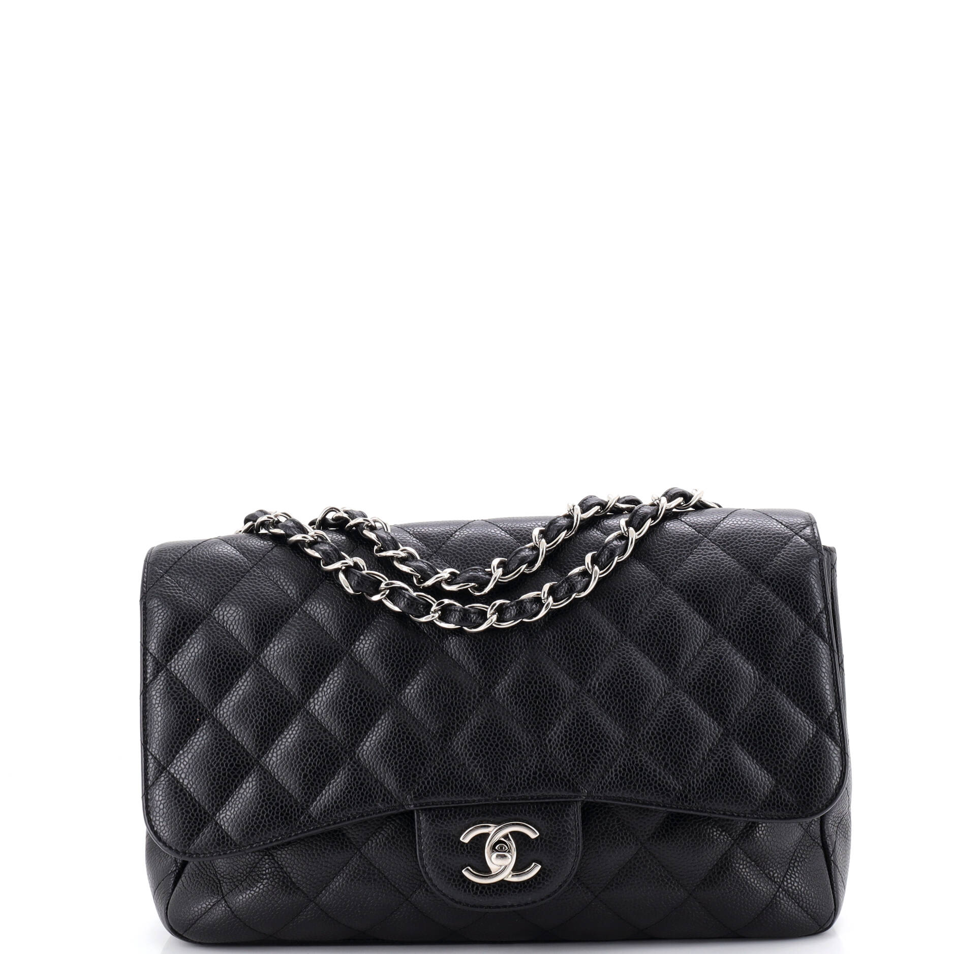 Vintage Classic Single Flap Bag Quilted Caviar Jumbo