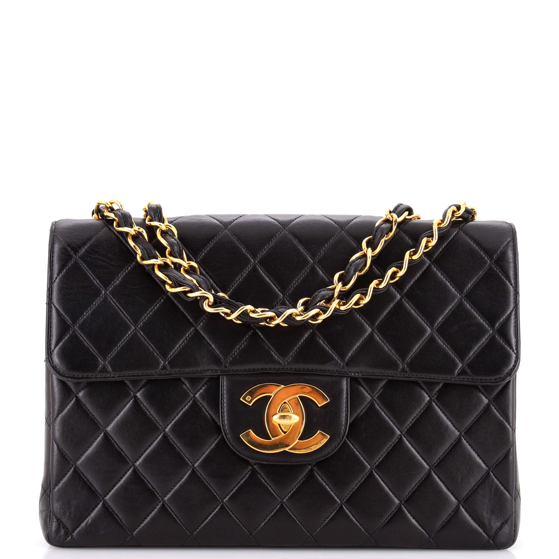 Vintage Classic Single Flap Bag Quilted Lambskin Jumbo