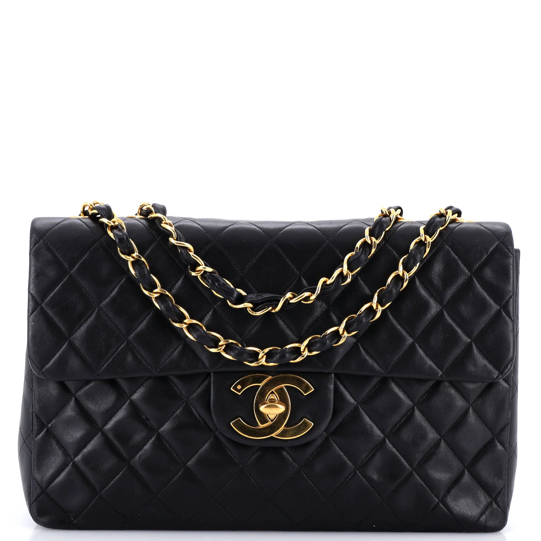 Vintage Classic Single Flap Bag Quilted Lambskin Maxi