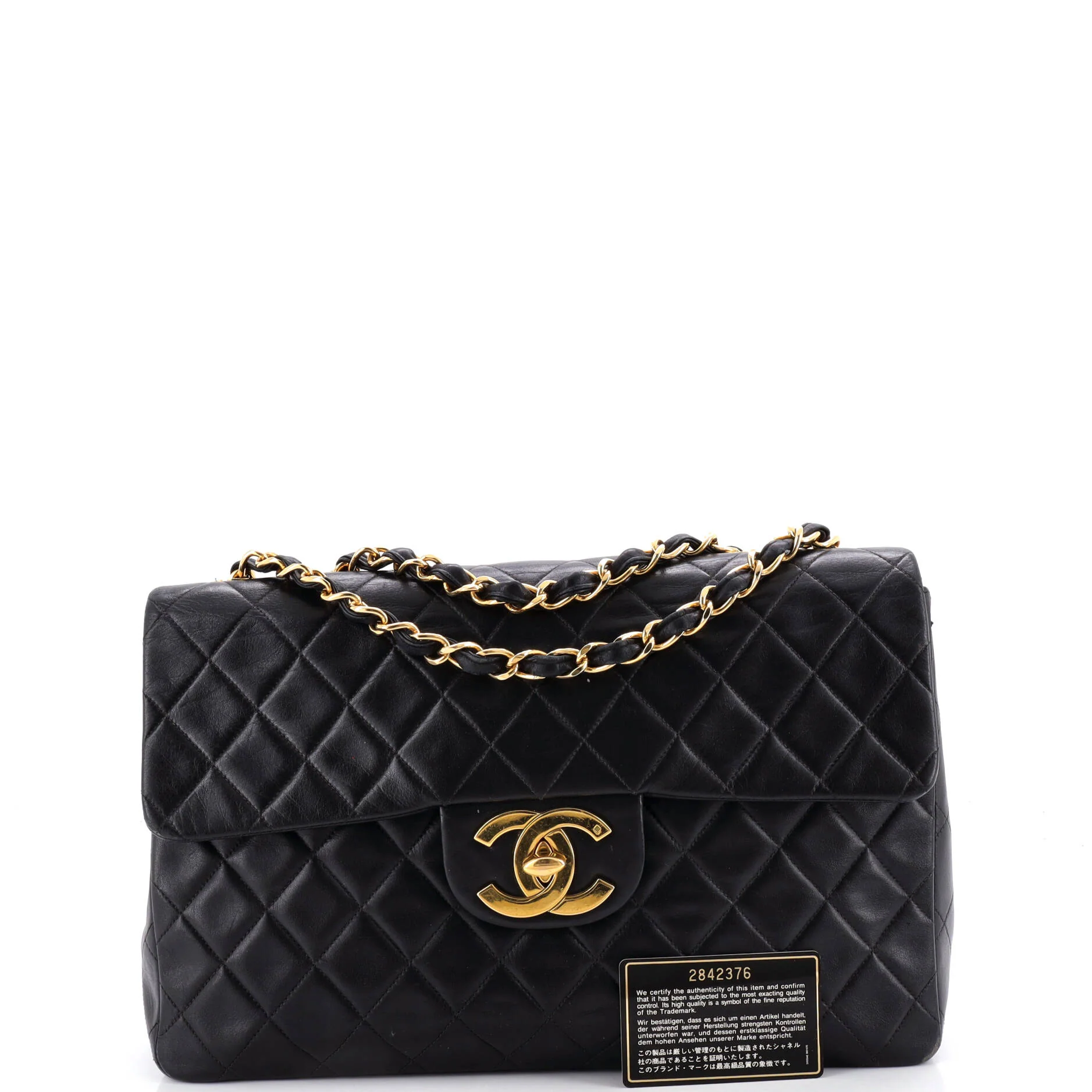 Vintage Classic Single Flap Bag Quilted Lambskin Maxi - Image 2