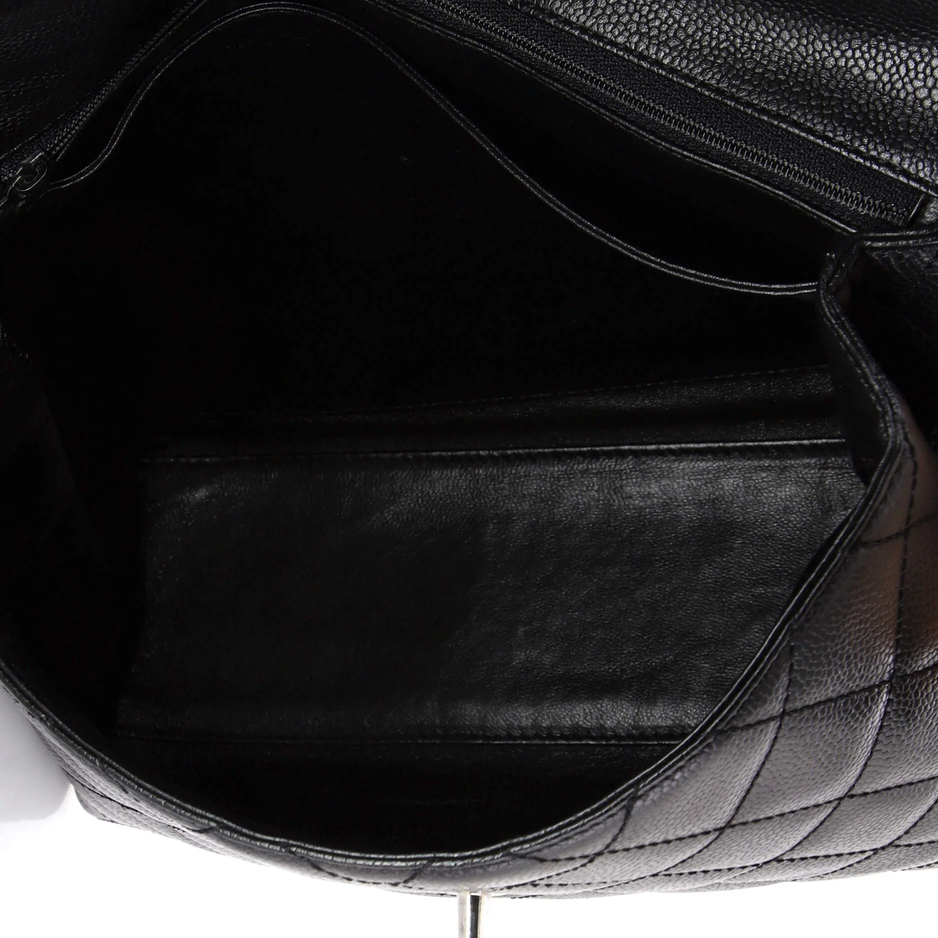 Vintage Classic Top Handle Flap Bag Quilted Caviar Jumbo - Image 5