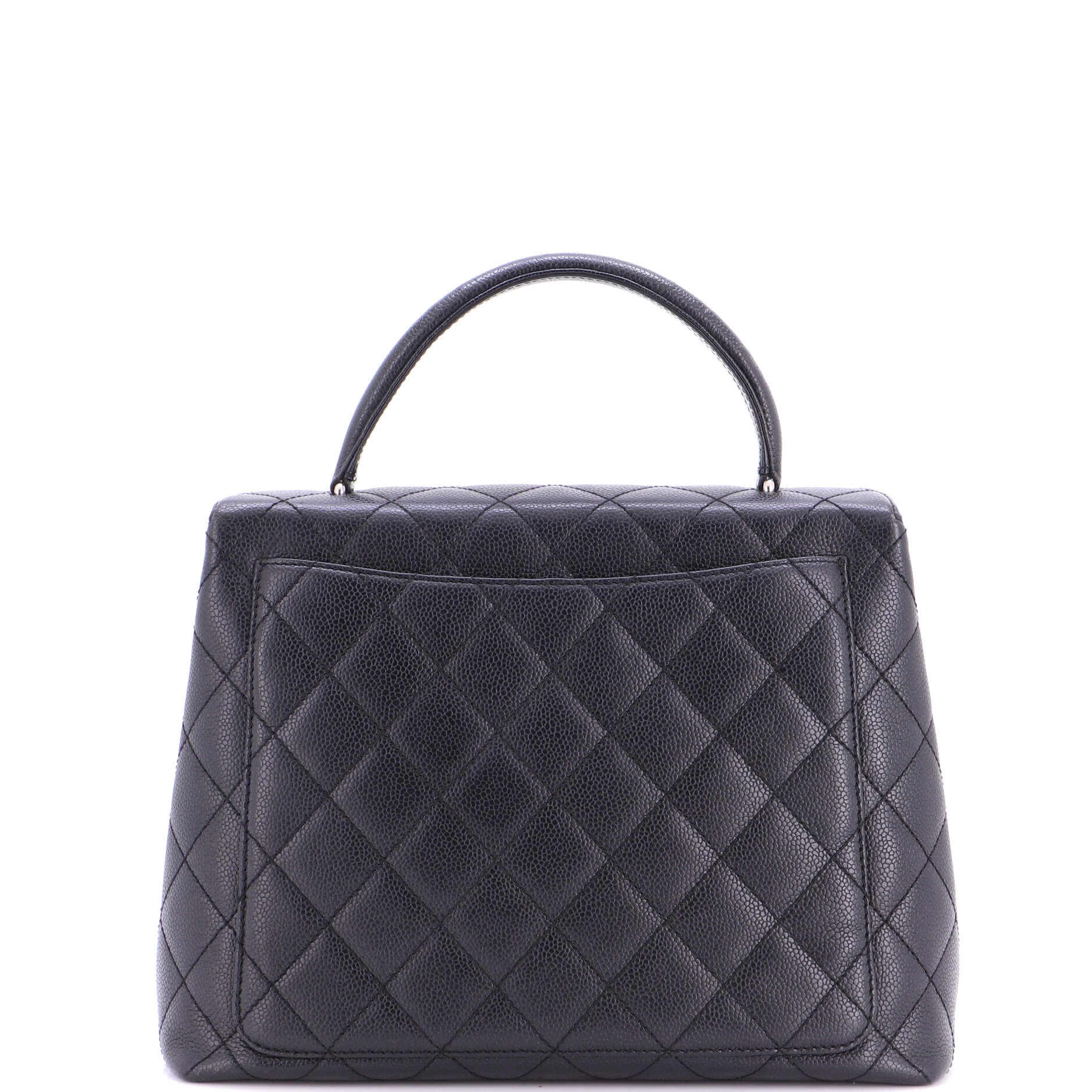 Vintage Classic Top Handle Flap Bag Quilted Caviar Jumbo - Image 4