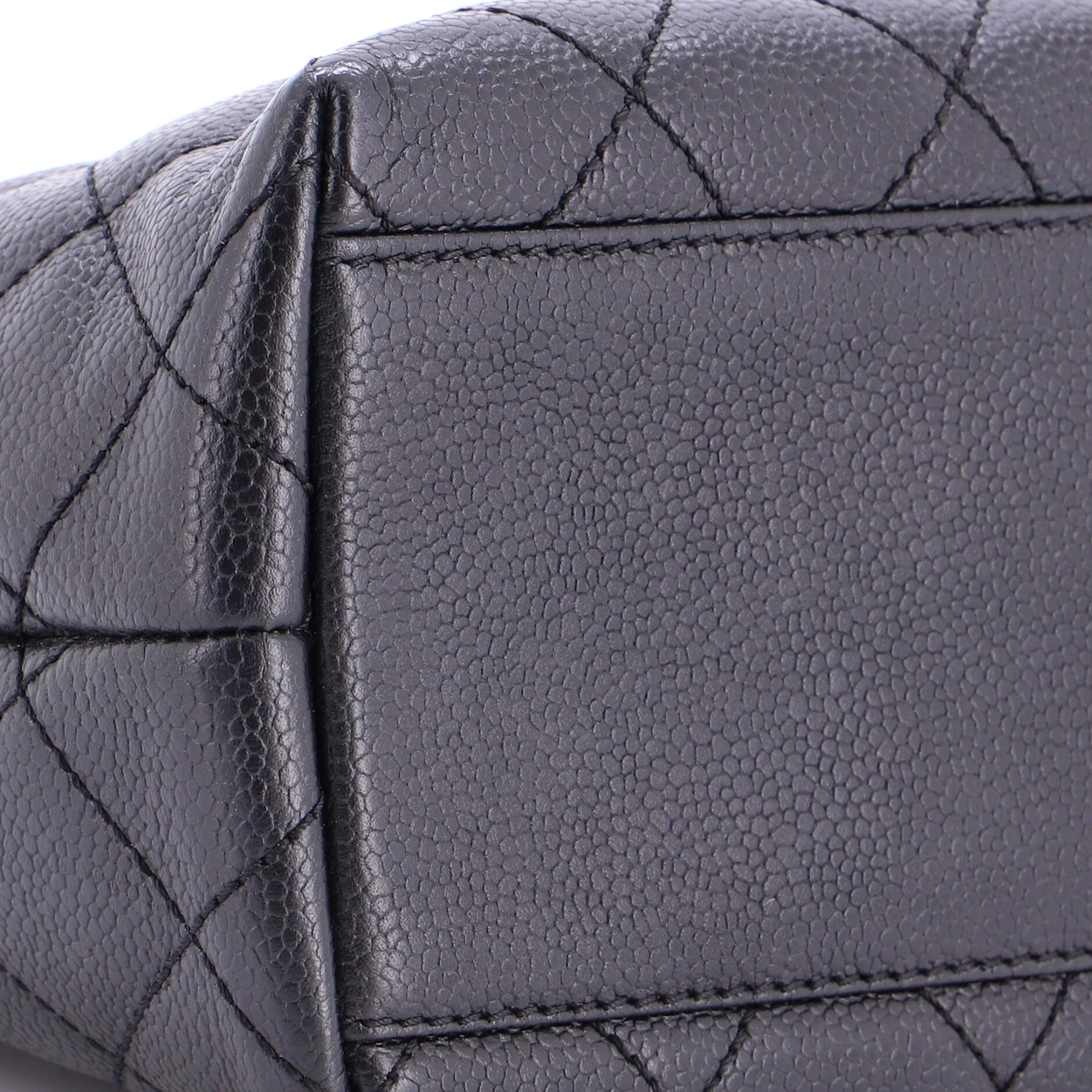Vintage Classic Top Handle Flap Bag Quilted Caviar Jumbo - Image 7