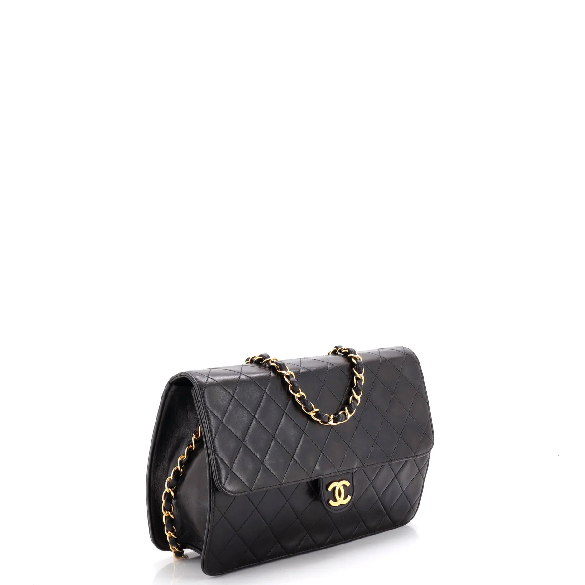 Vintage Clutch with Chain Quilted Leather Medium - Image 2