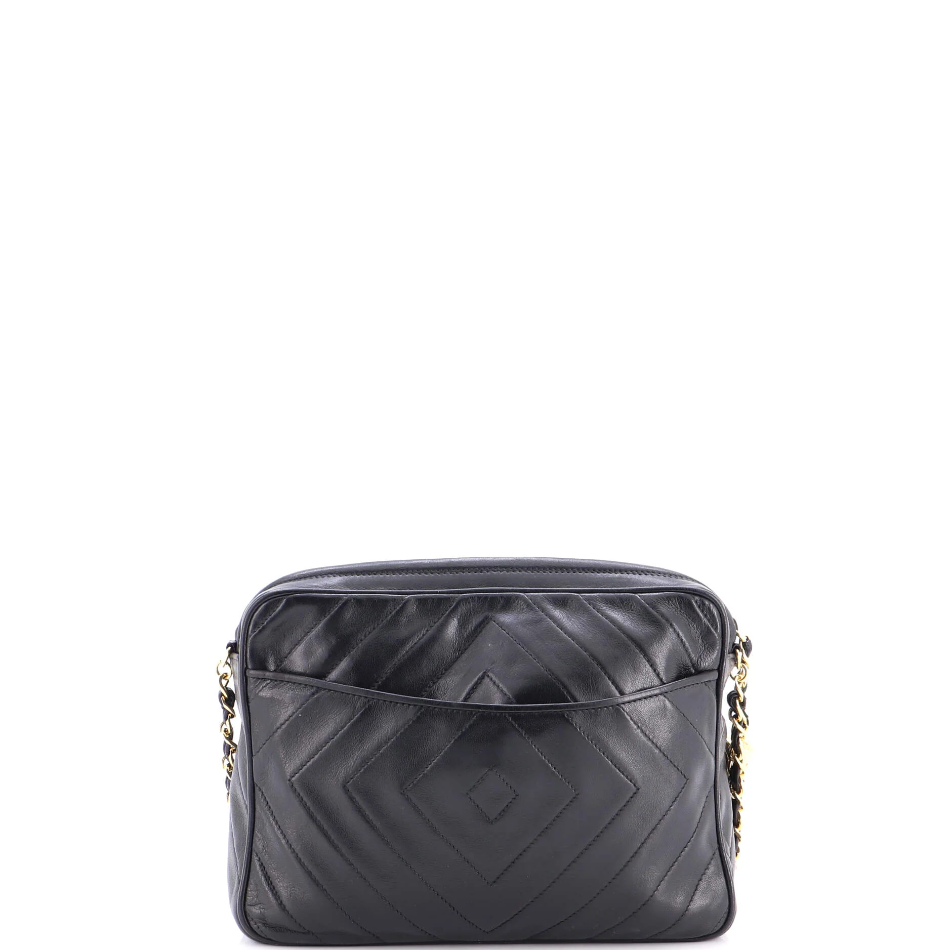 Vintage Diamond CC Camera Bag Chevron Lambskin Medium - Image 3