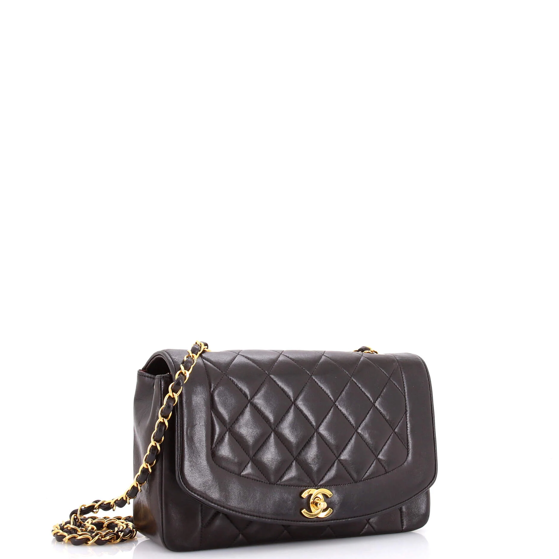 Vintage Diana Flap Bag Quilted Caviar Medium - Image 2