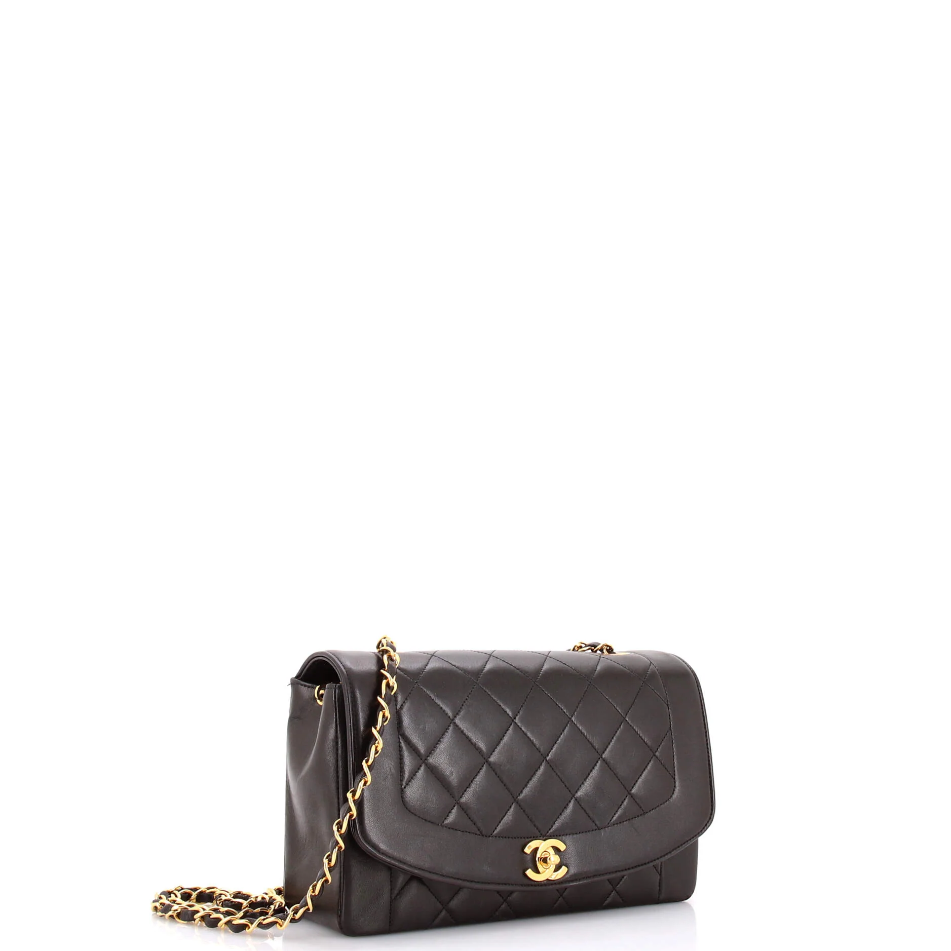 Vintage Diana Flap Bag Quilted Lambskin Medium - Image 2