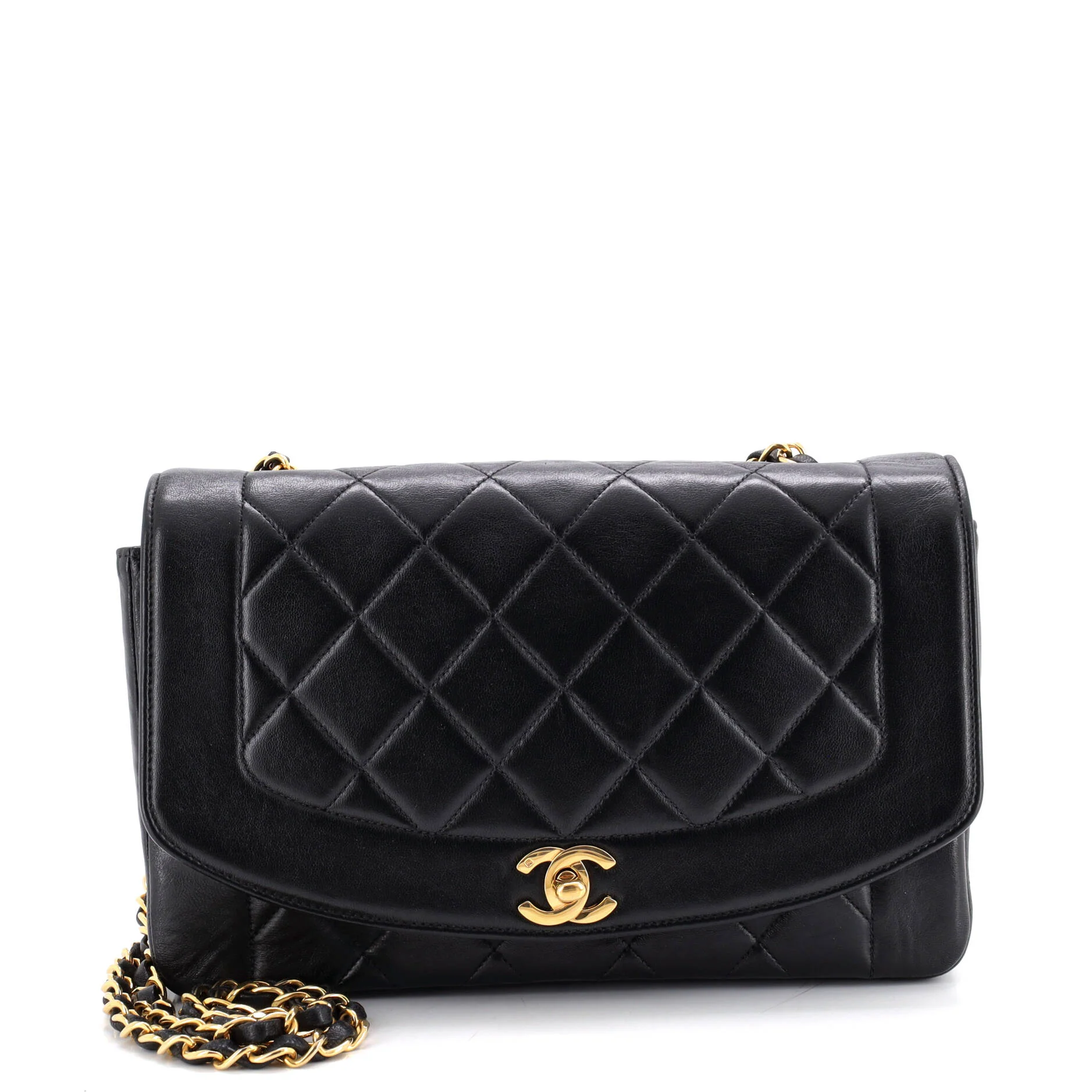 Vintage Diana Flap Bag Quilted Lambskin Medium