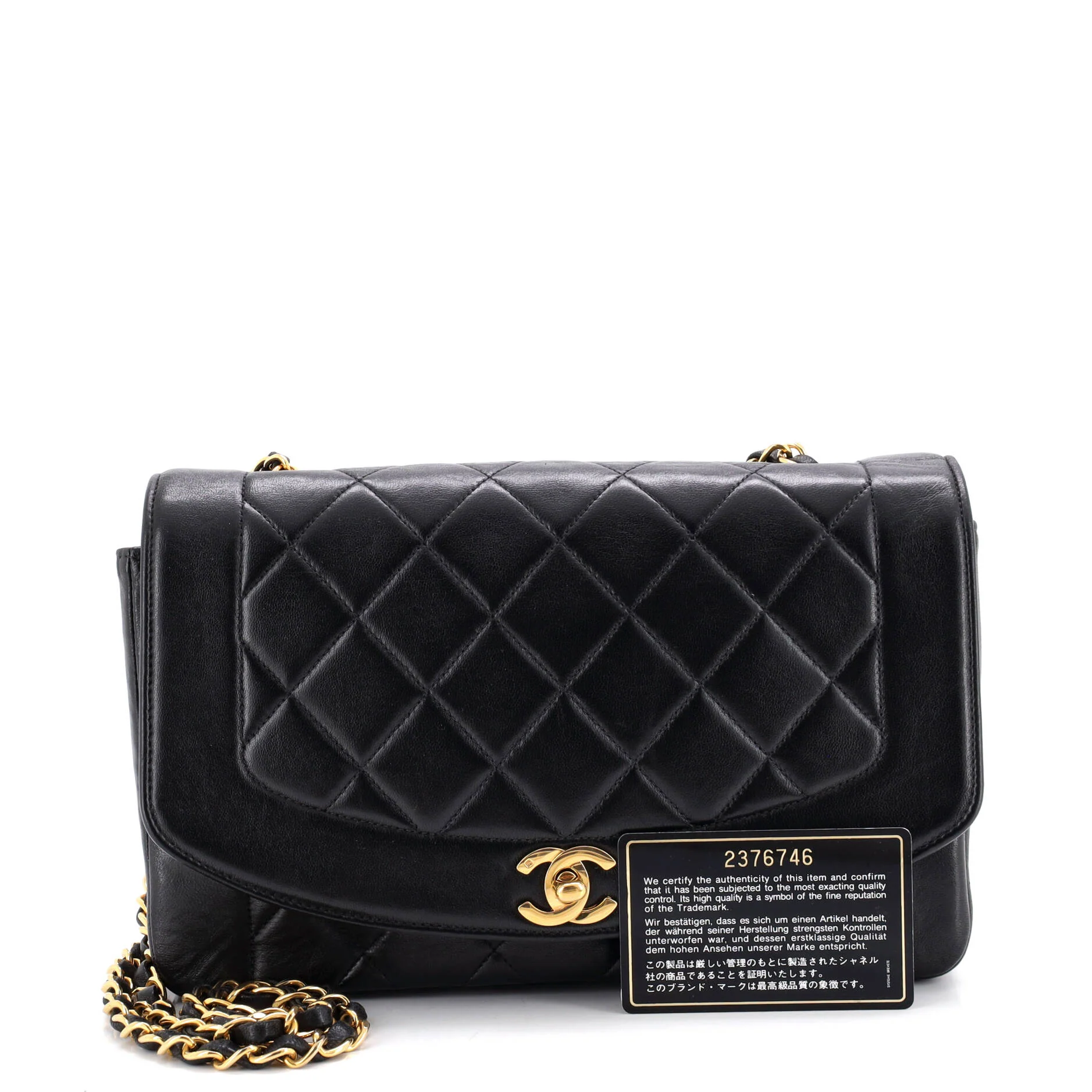 Vintage Diana Flap Bag Quilted Lambskin Medium - Image 2