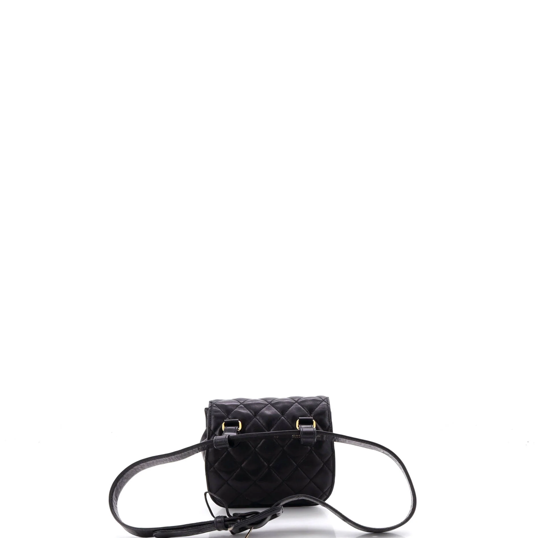 Vintage Flap Belt Bag Quilted Leather Small - Image 3