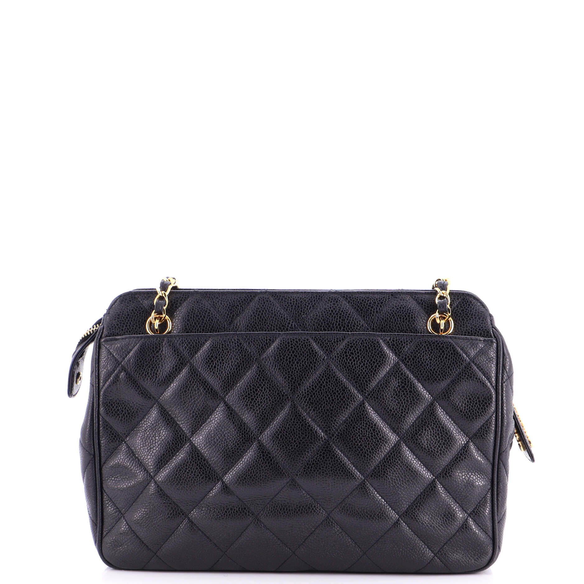 Vintage Front Pocket Shoulder Bag Quilted Caviar Small - Image 4