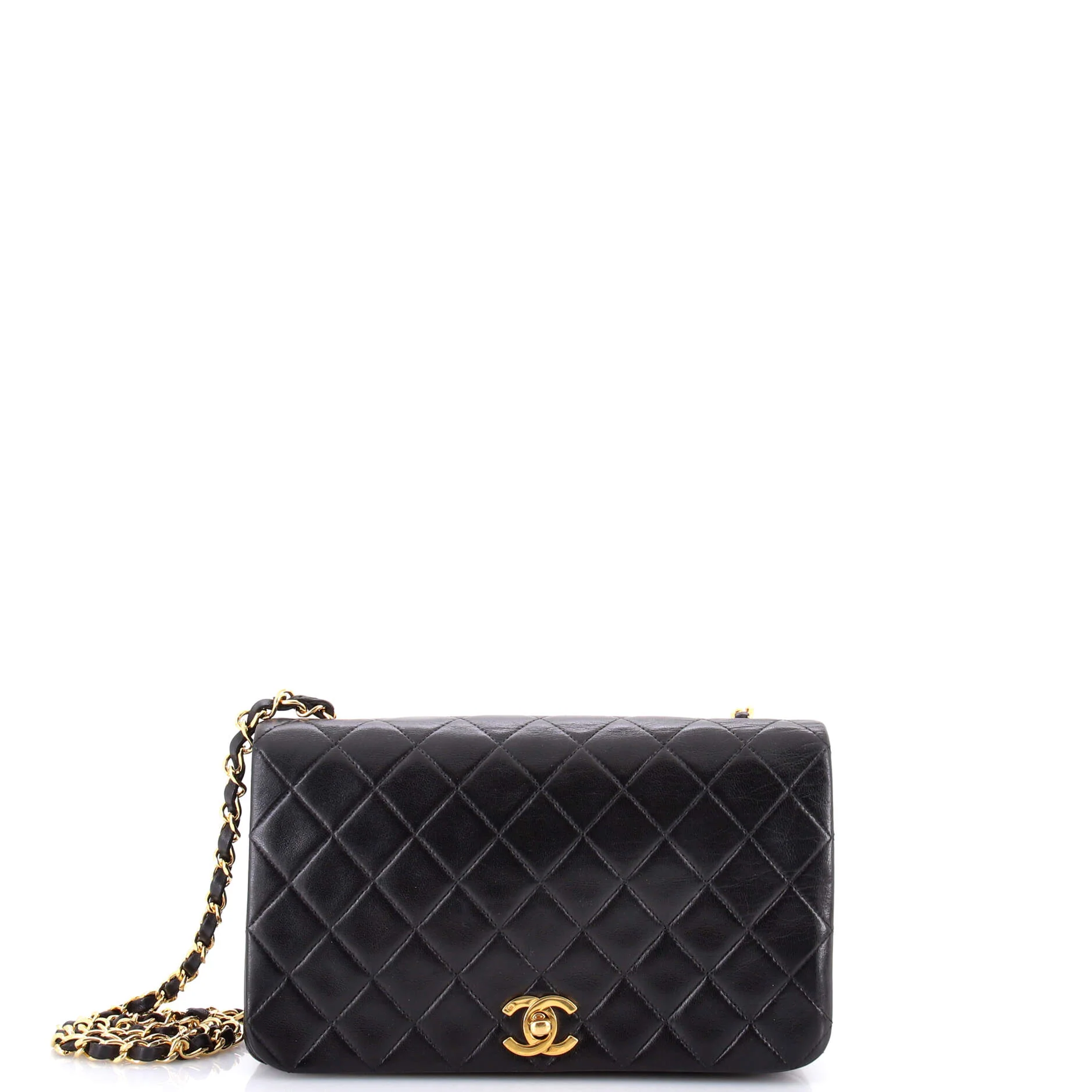 Vintage Full Flap Bag Quilted Lambskin Medium