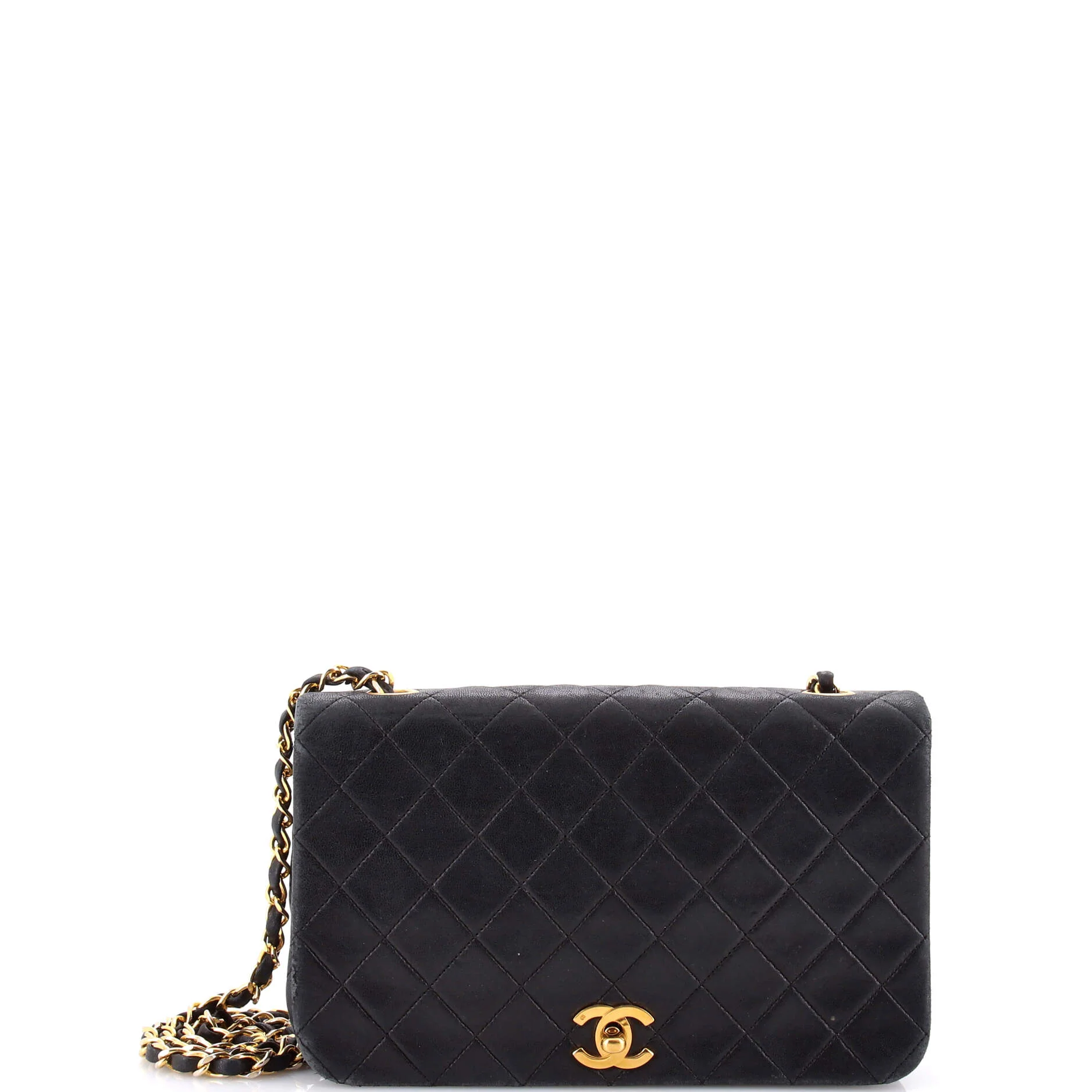 Vintage Full Flap Bag Quilted Lambskin Medium
