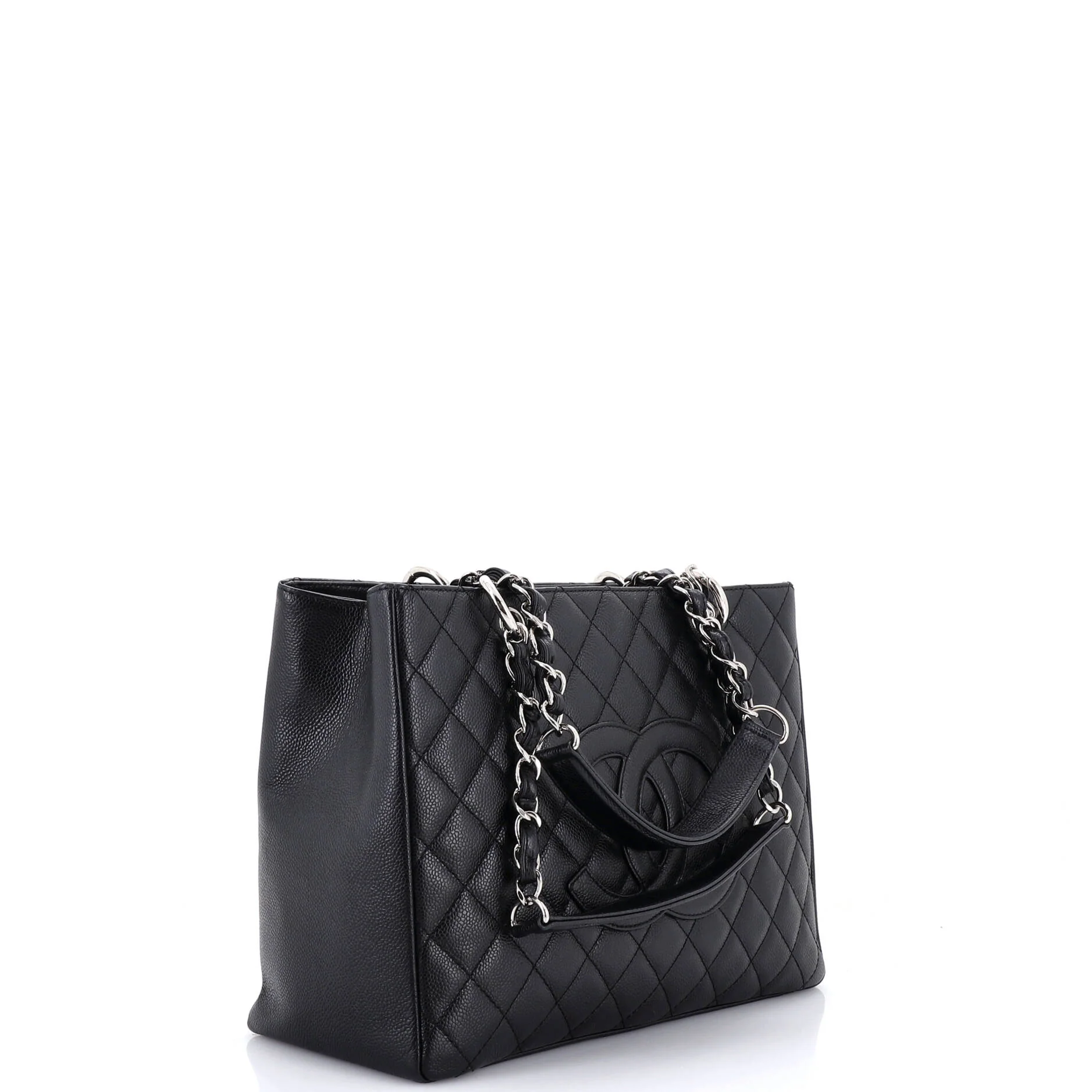 Vintage Grand Shopping Tote Quilted Caviar - Image 3