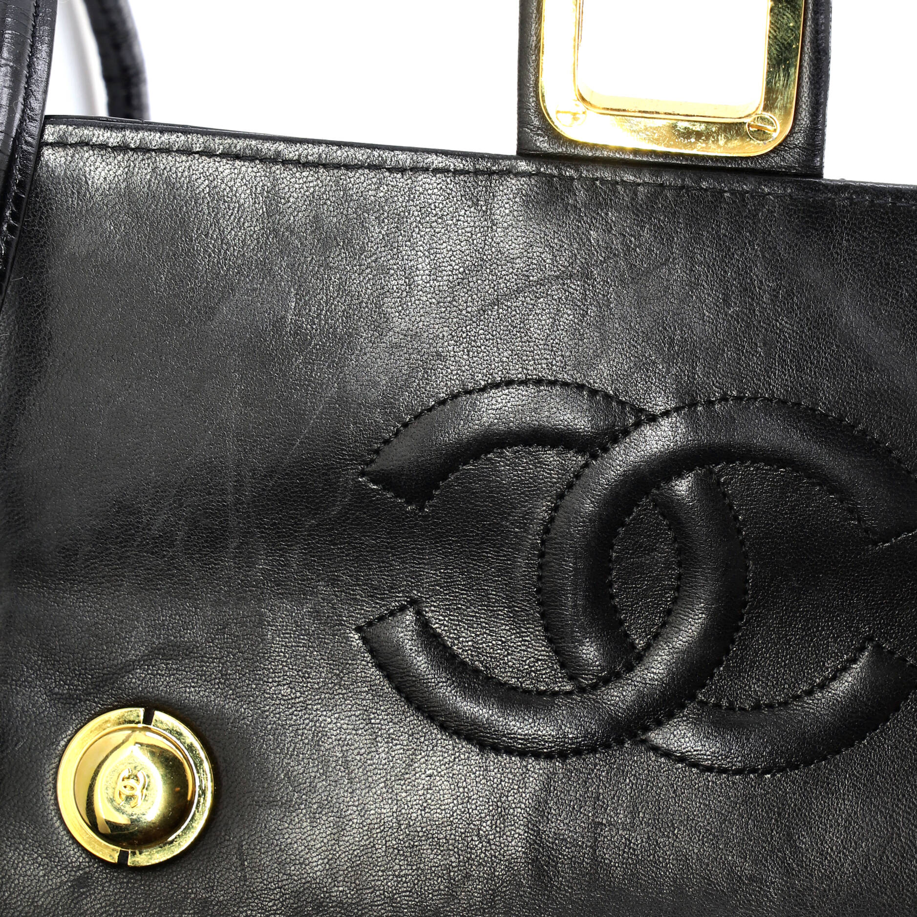 Vintage Push Lock Flap Bag Chevron Lambskin Small - Image 7