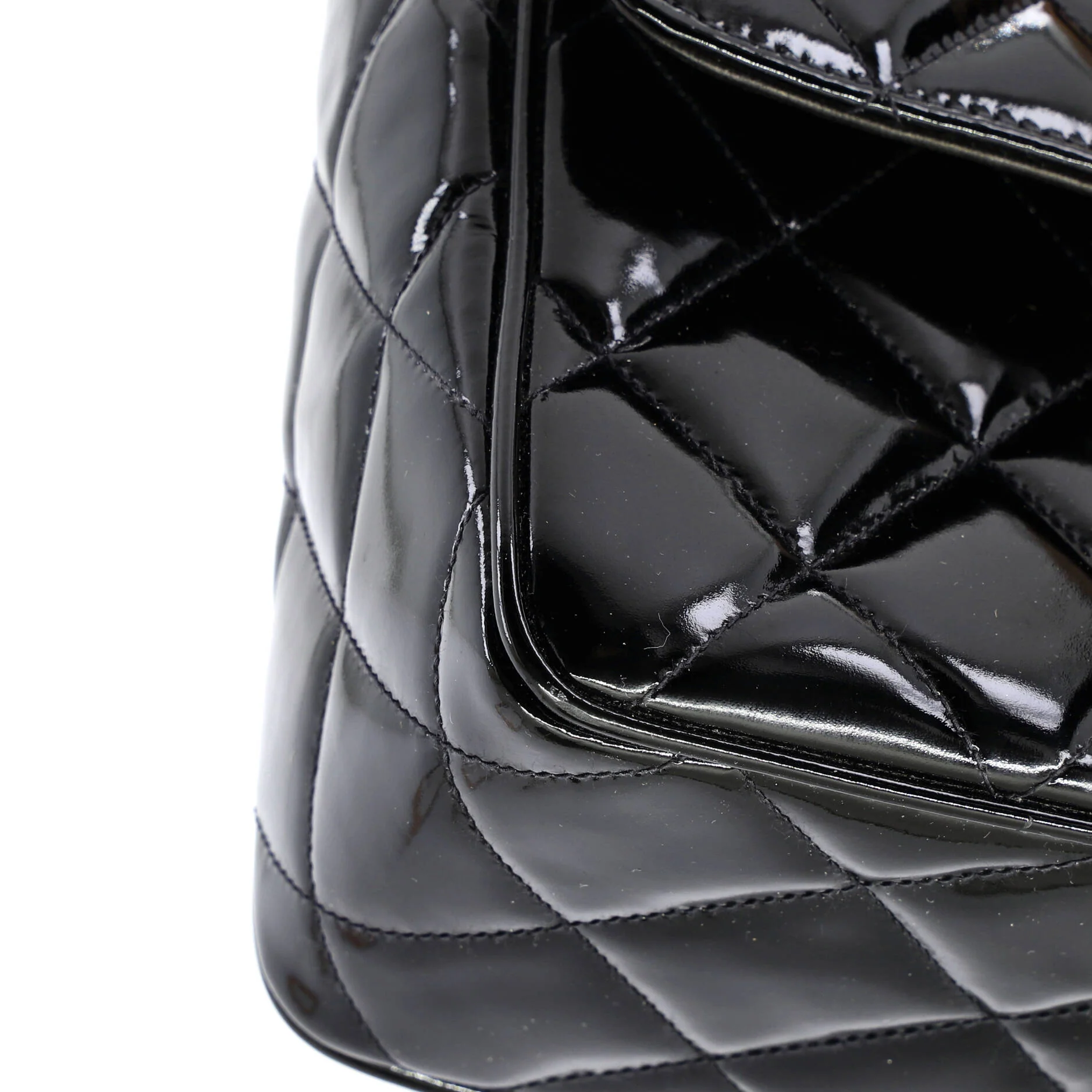 Vintage Square CC Flap Bag Quilted Patent Medium - Image 8