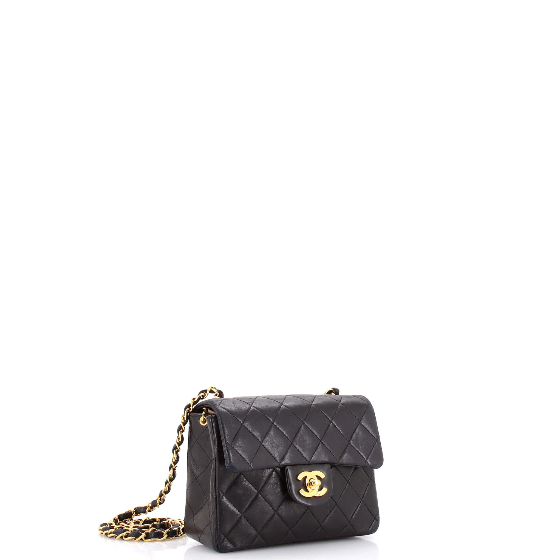 Vintage Square Classic Single Flap Bag Quilted Lambskin Mini - Image 3