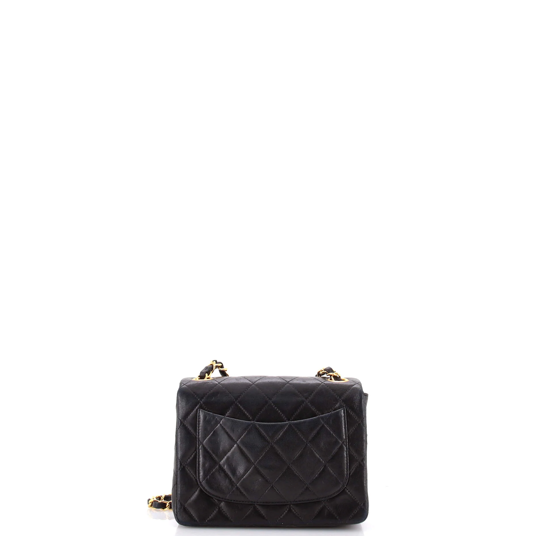 Vintage Square Classic Single Flap Bag Quilted Lambskin Mini - Image 4