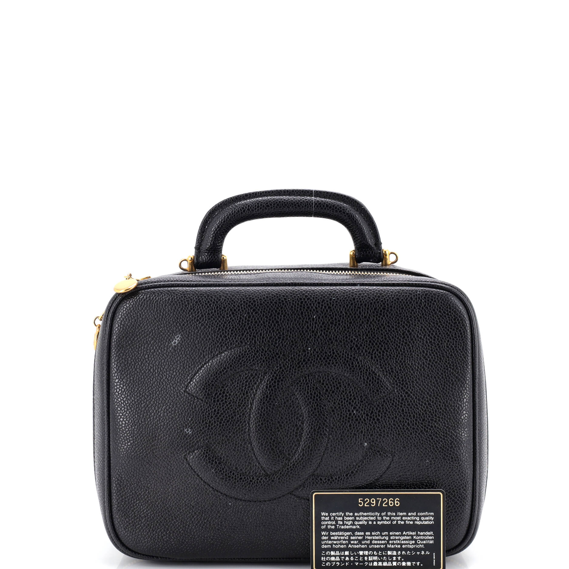 Vintage Timeless Zip Around Vanity Case Caviar Medium - Image 2