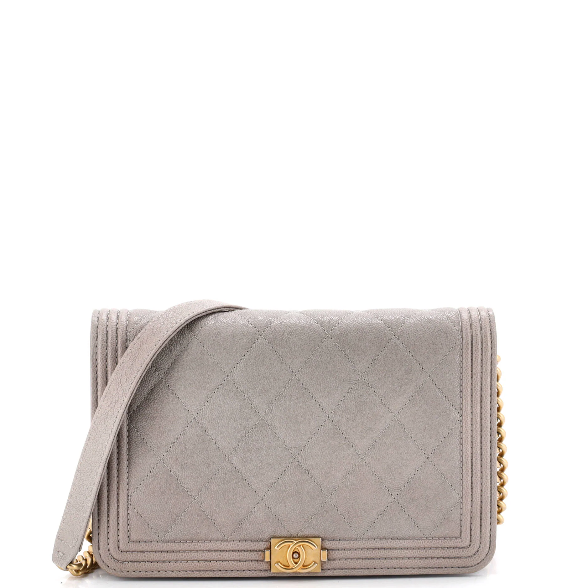 Boy Wallet on Chain Quilted Caviar