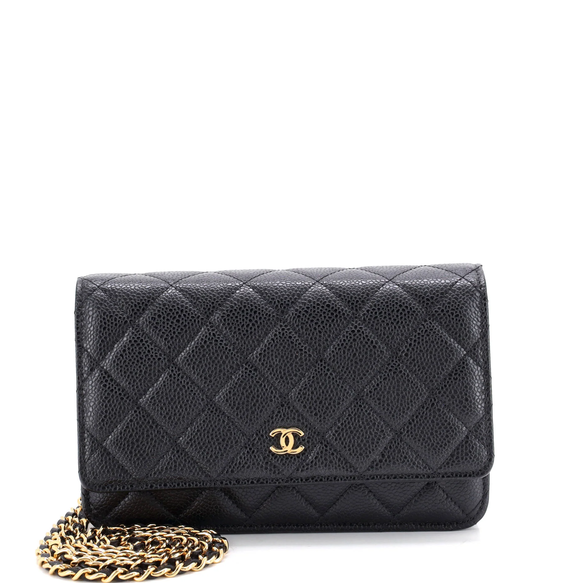 Wallet on Chain Quilted Caviar
