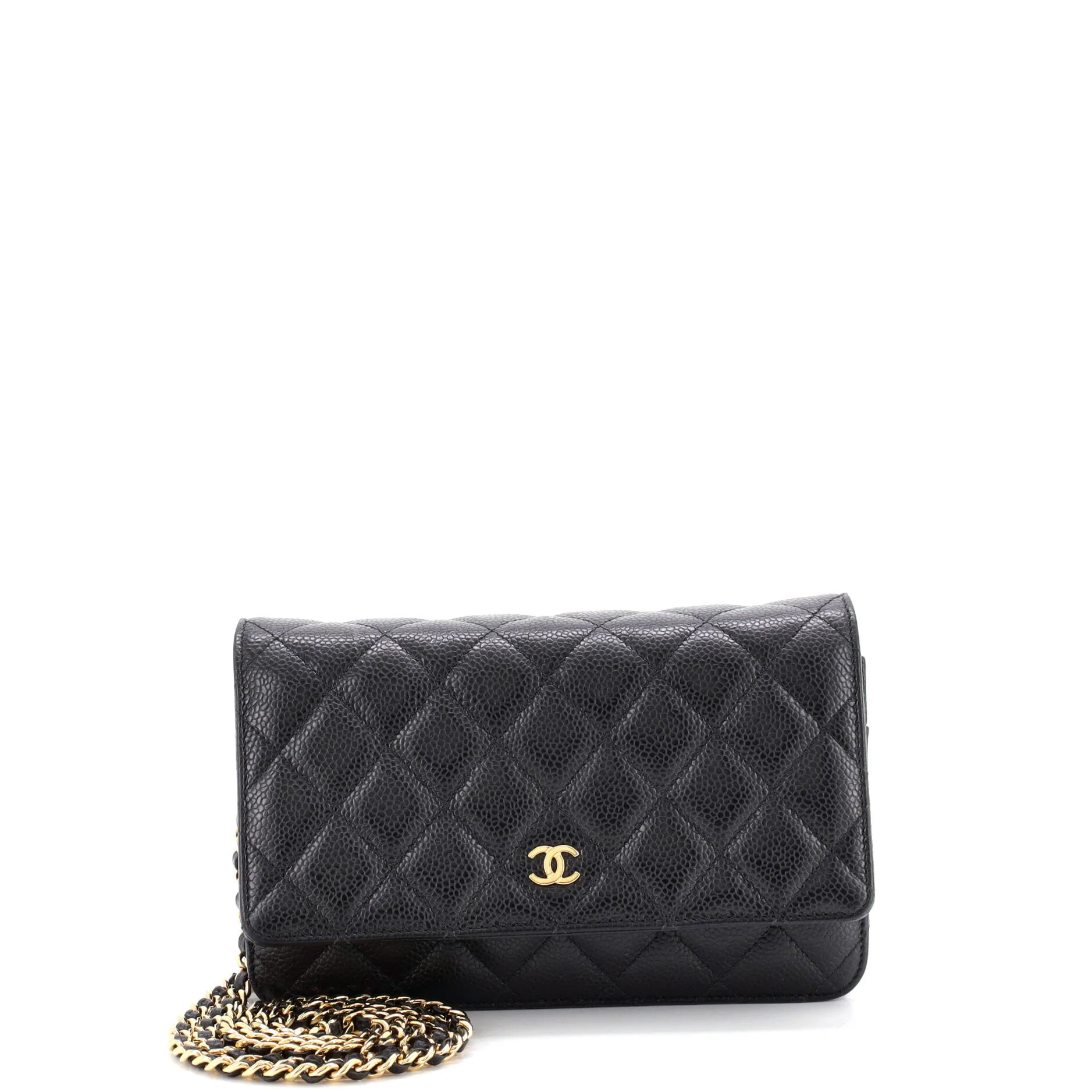 Wallet on Chain Quilted Caviar