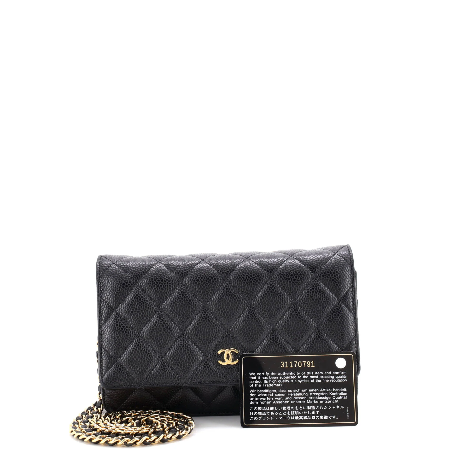 Wallet on Chain Quilted Caviar - Image 2