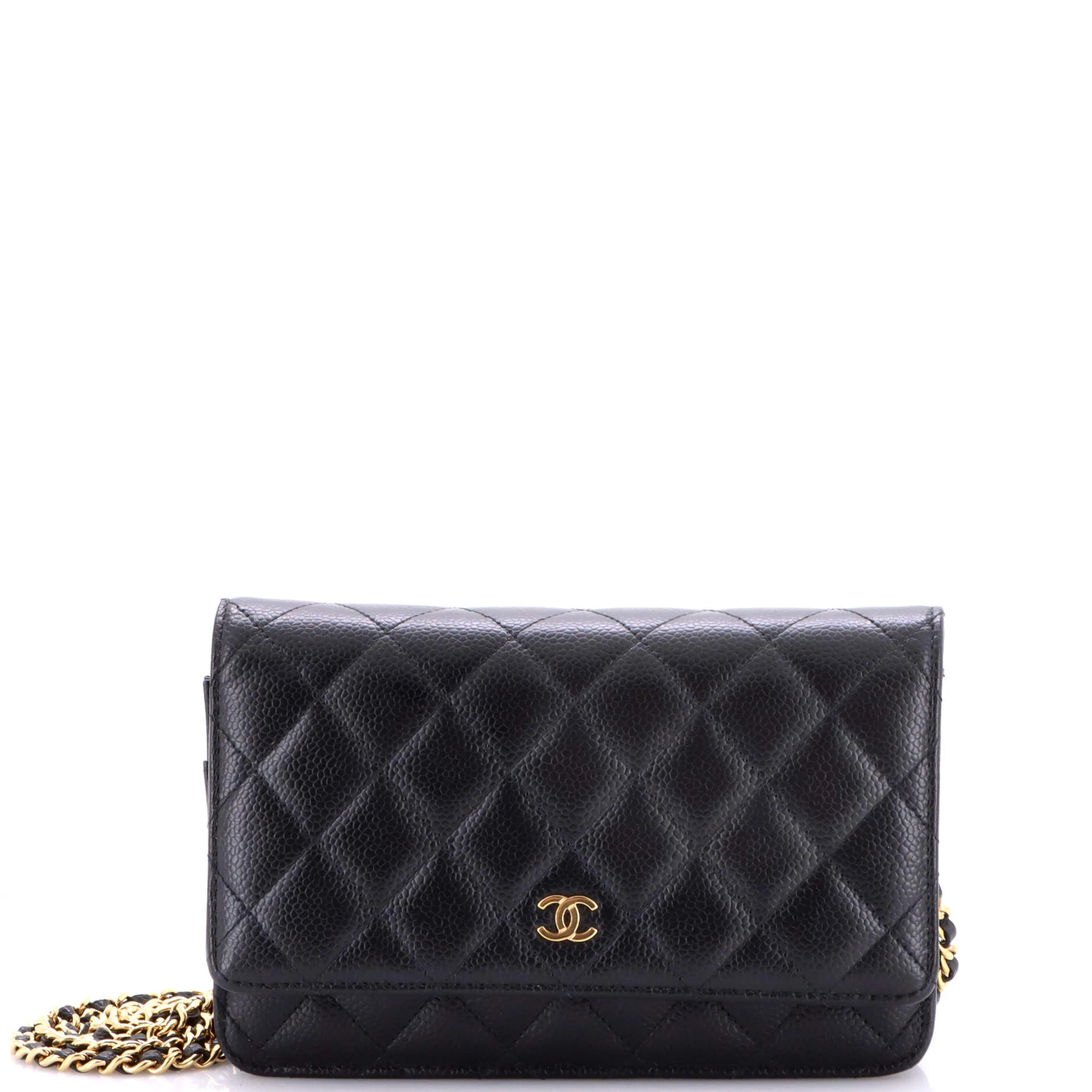 Wallet on Chain Quilted Caviar