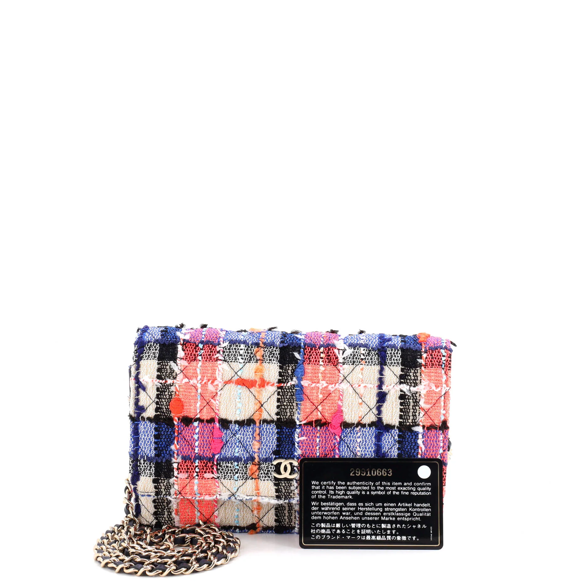 Wallet on Chain Quilted Tweed - Image 2
