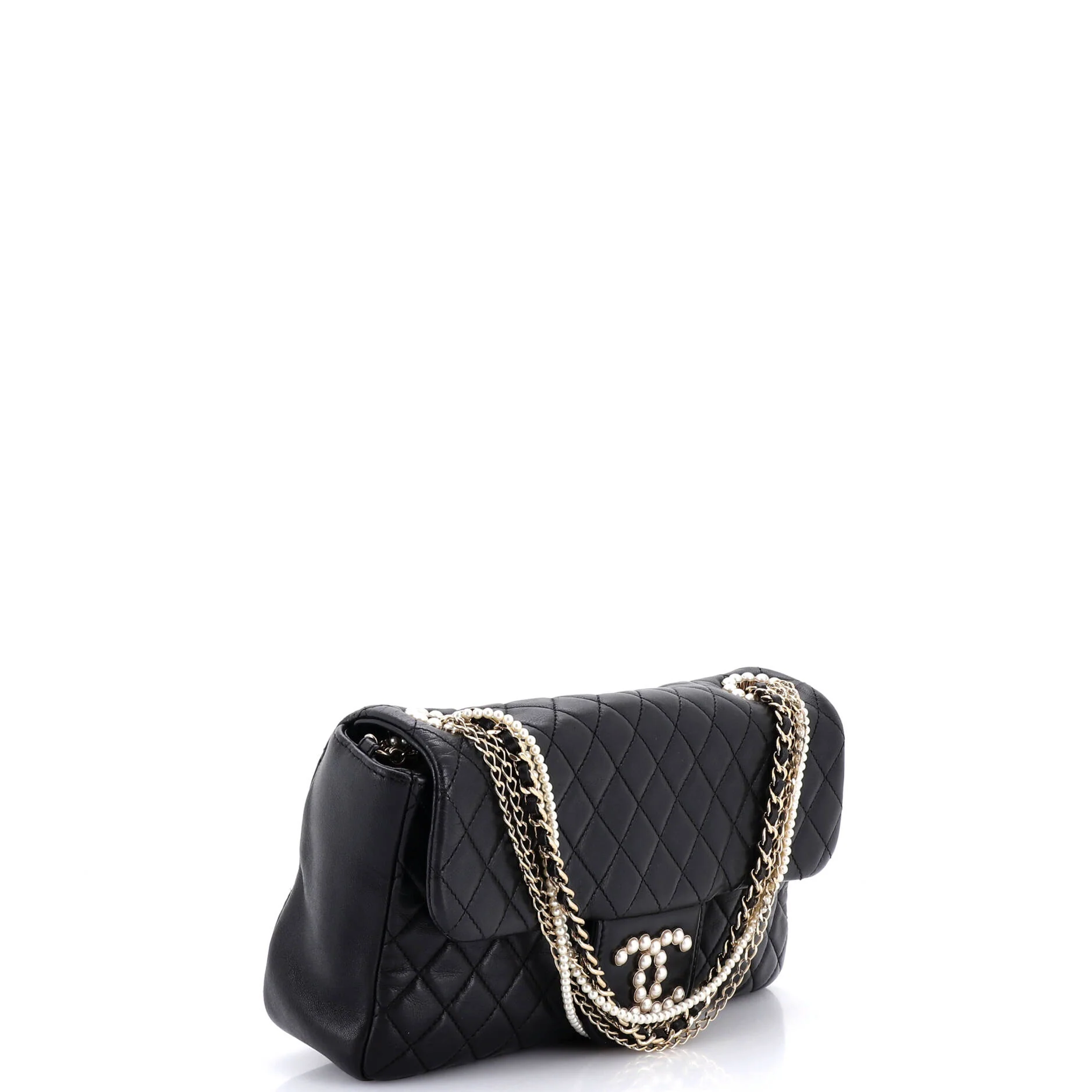 Westminster Pearl Chain Flap Bag Quilted Lambskin Medium - Image 2