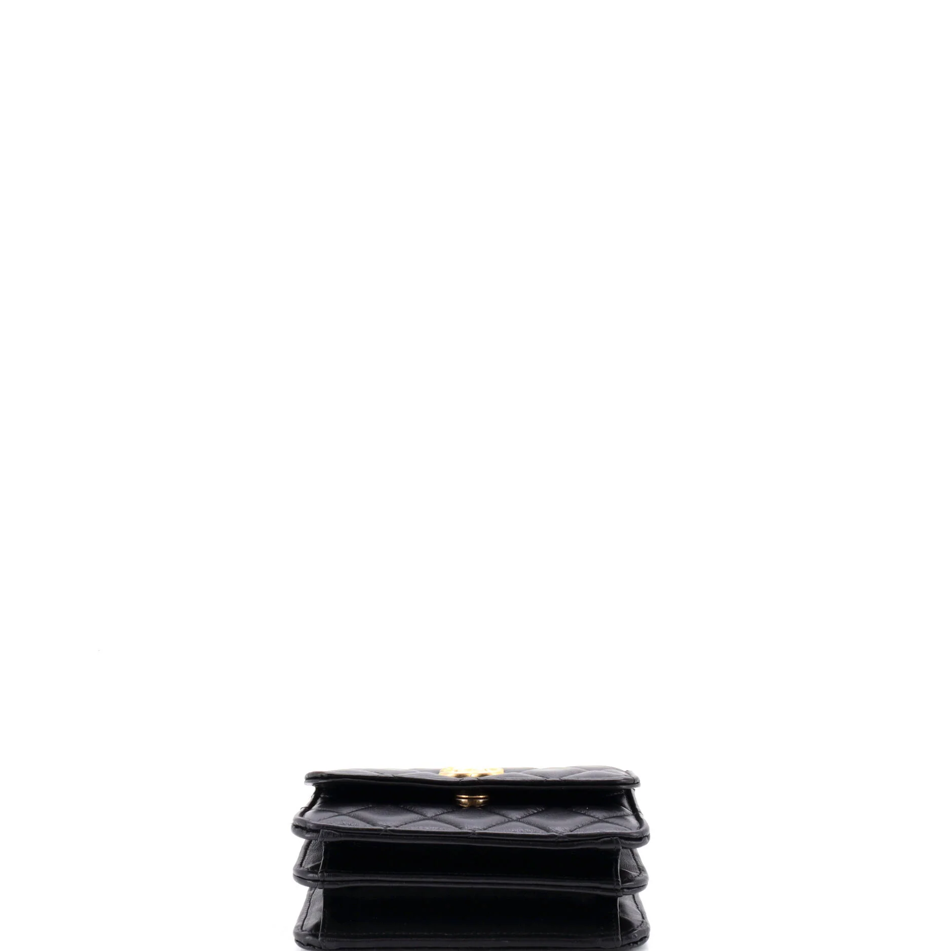 Woven Top Handle CC Flap Clutch on Chain Quilted Lambskin Small - Image 4