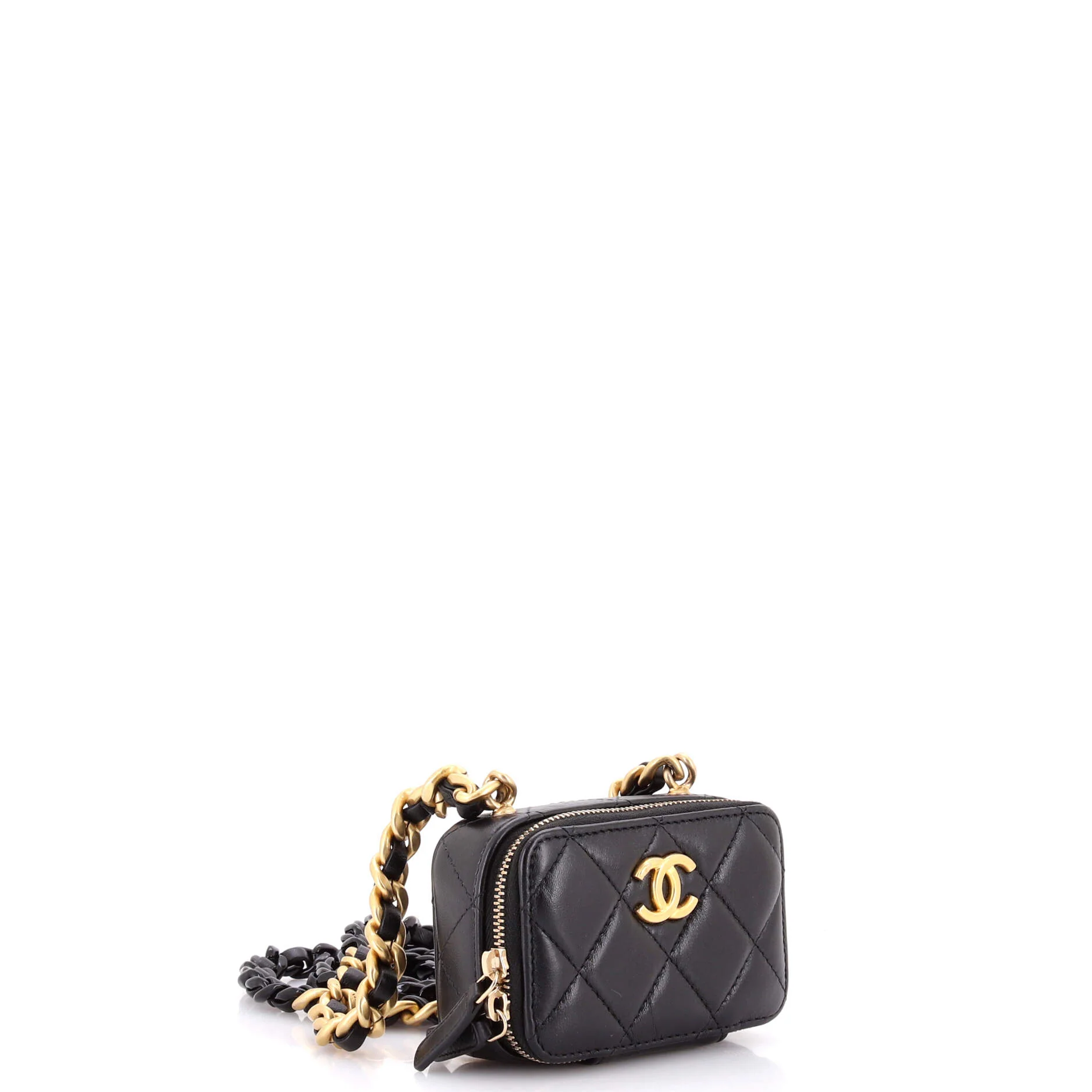 Zip Around Vanity Case with Chain Quilted Lambskin Mini - Image 2