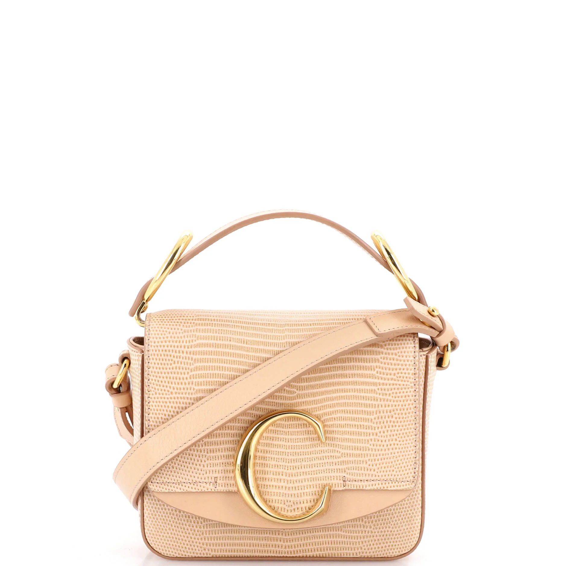 C Flap Bag Lizard Embossed Leather Mini