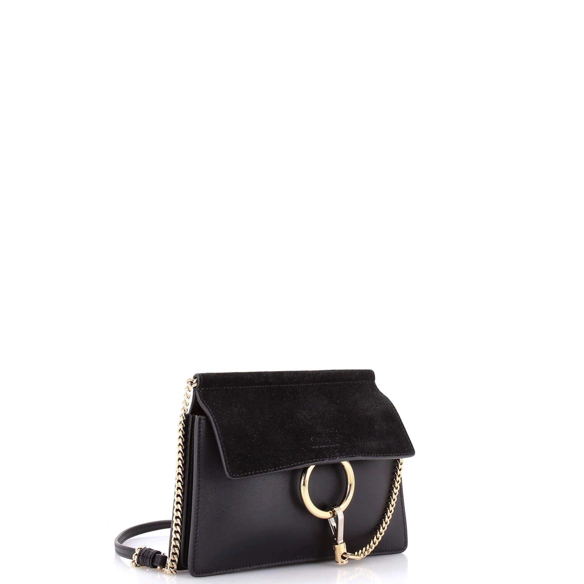 Faye Chain Shoulder Bag Leather and Suede Mini - Image 2