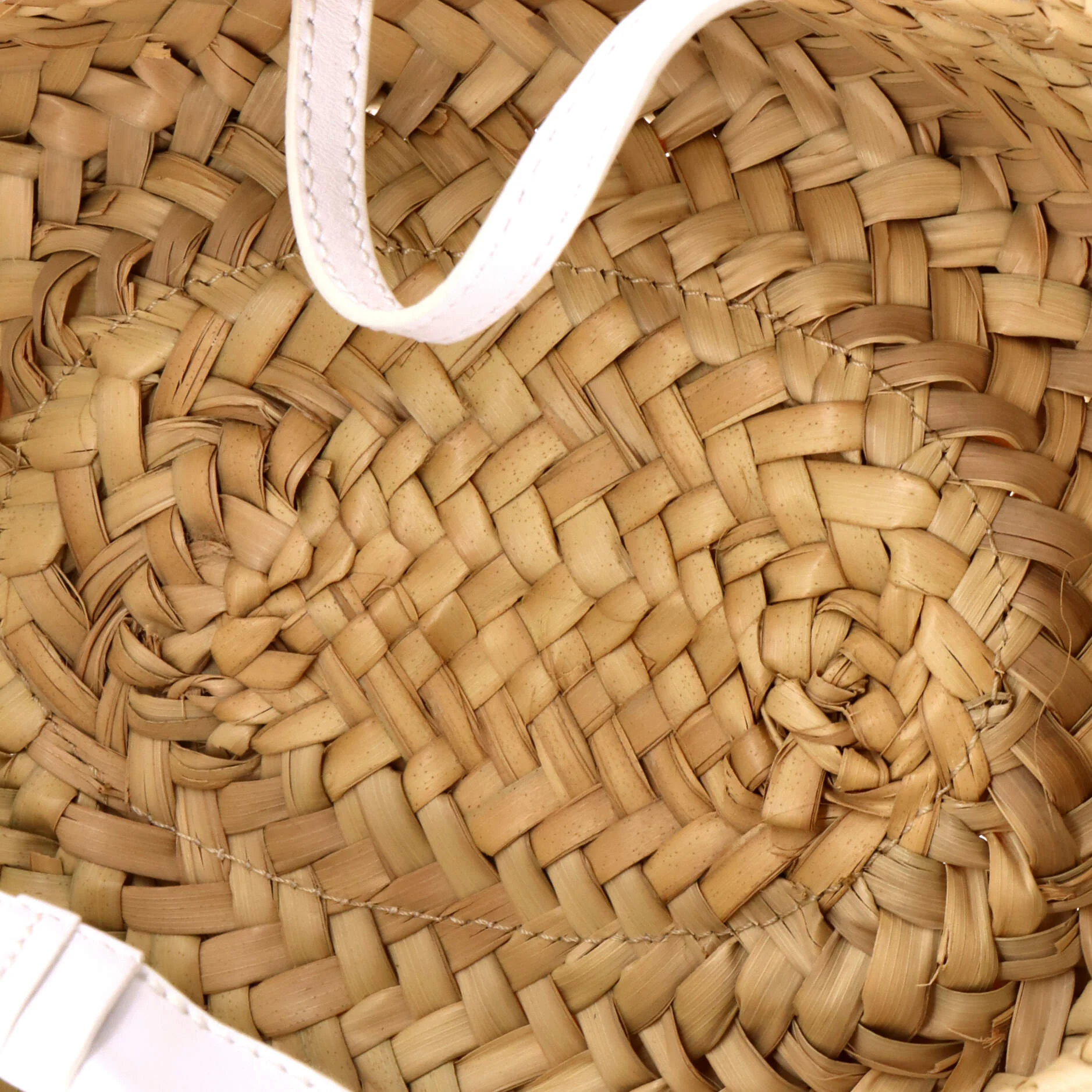 Sense Basket Tote Raffia with Leather Medium - Image 5