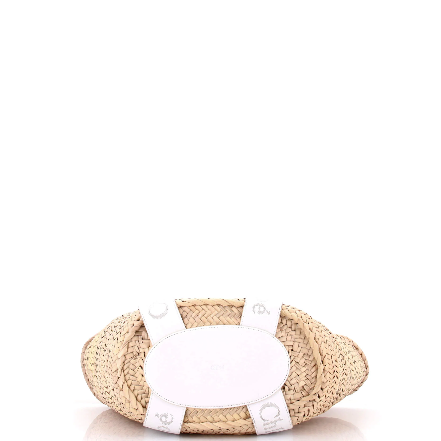 Sense Basket Tote Raffia with Leather Medium - Image 4