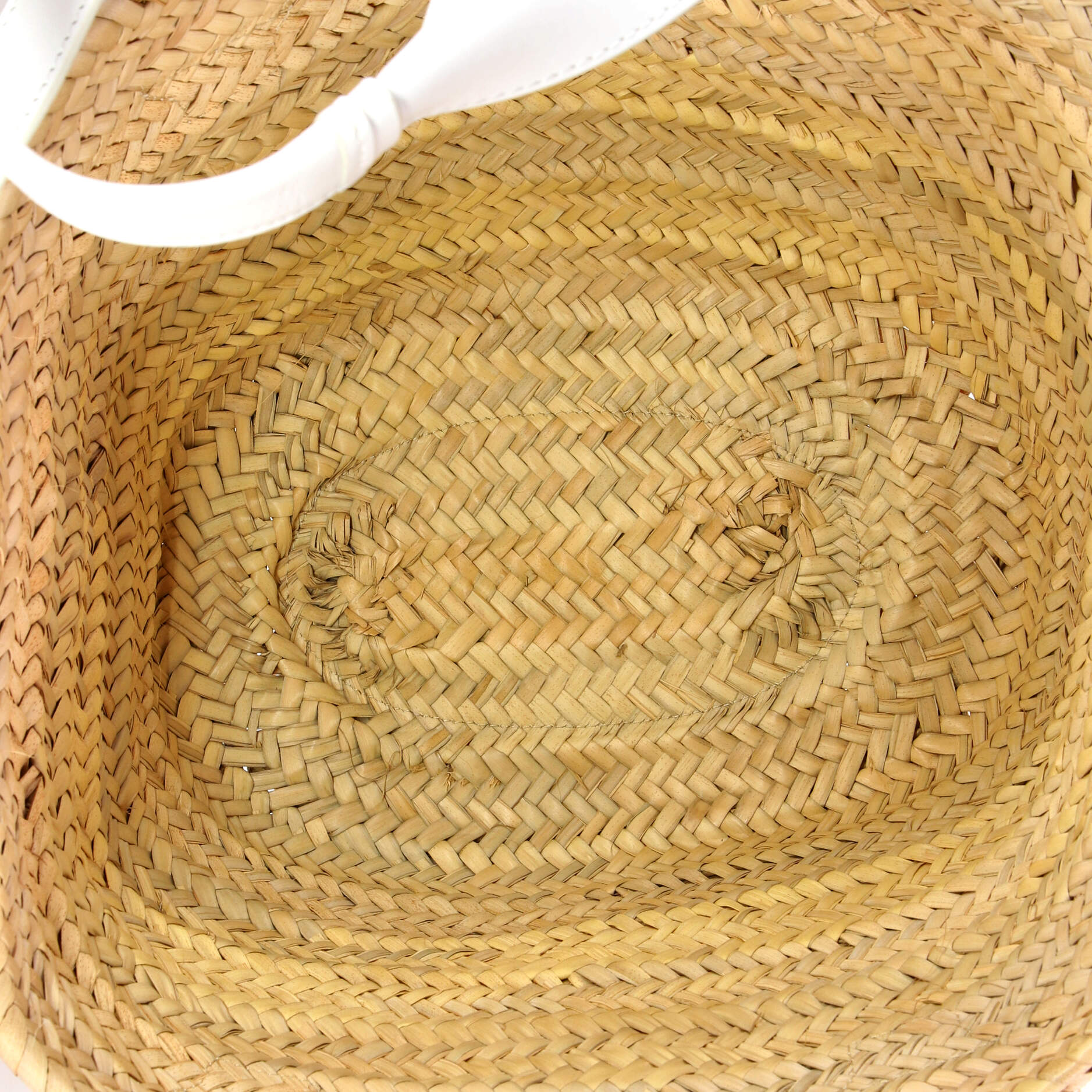 Sense Basket Tote Raffia with Leather Medium - Image 5