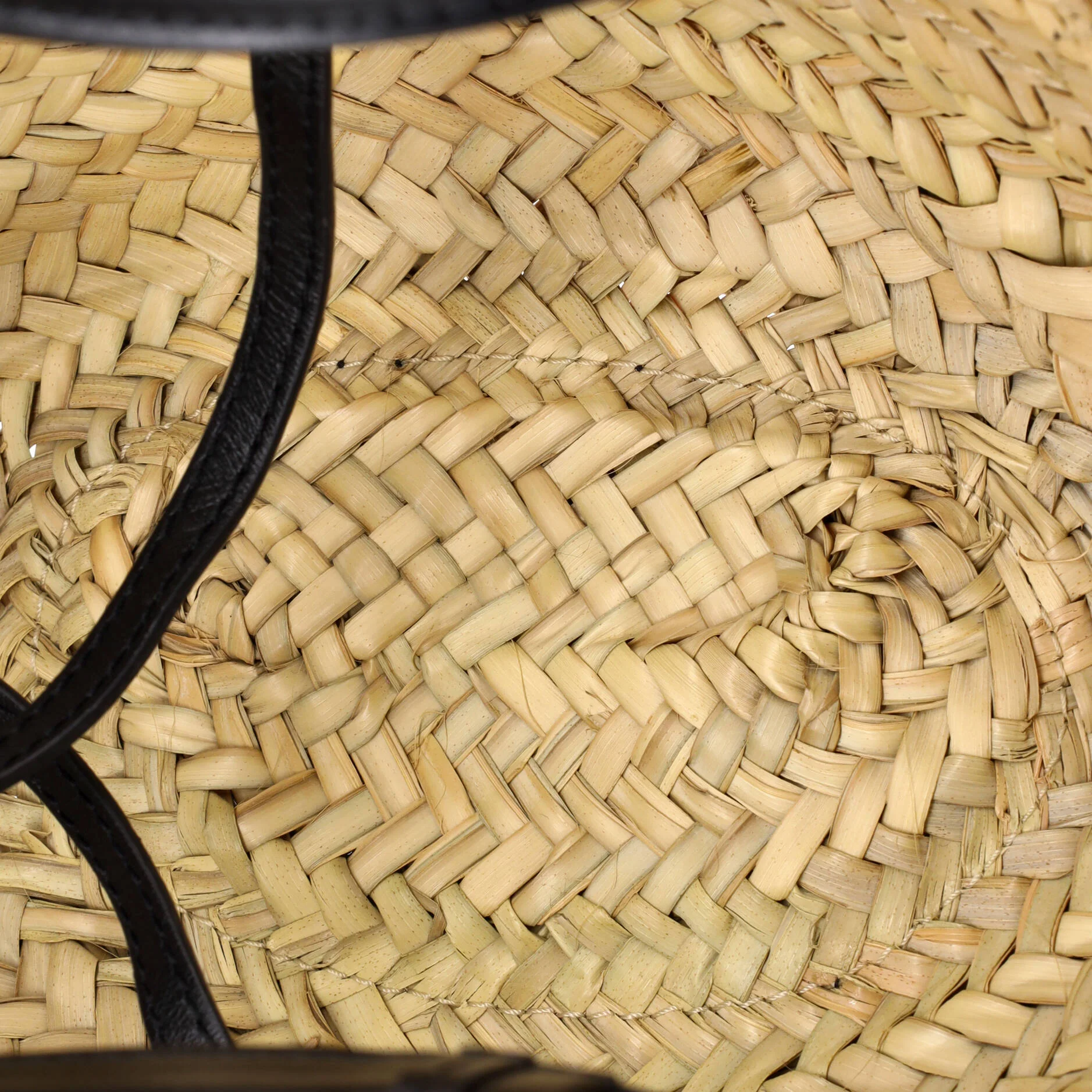 Sense Basket Tote Raffia with Leather Small - Image 5