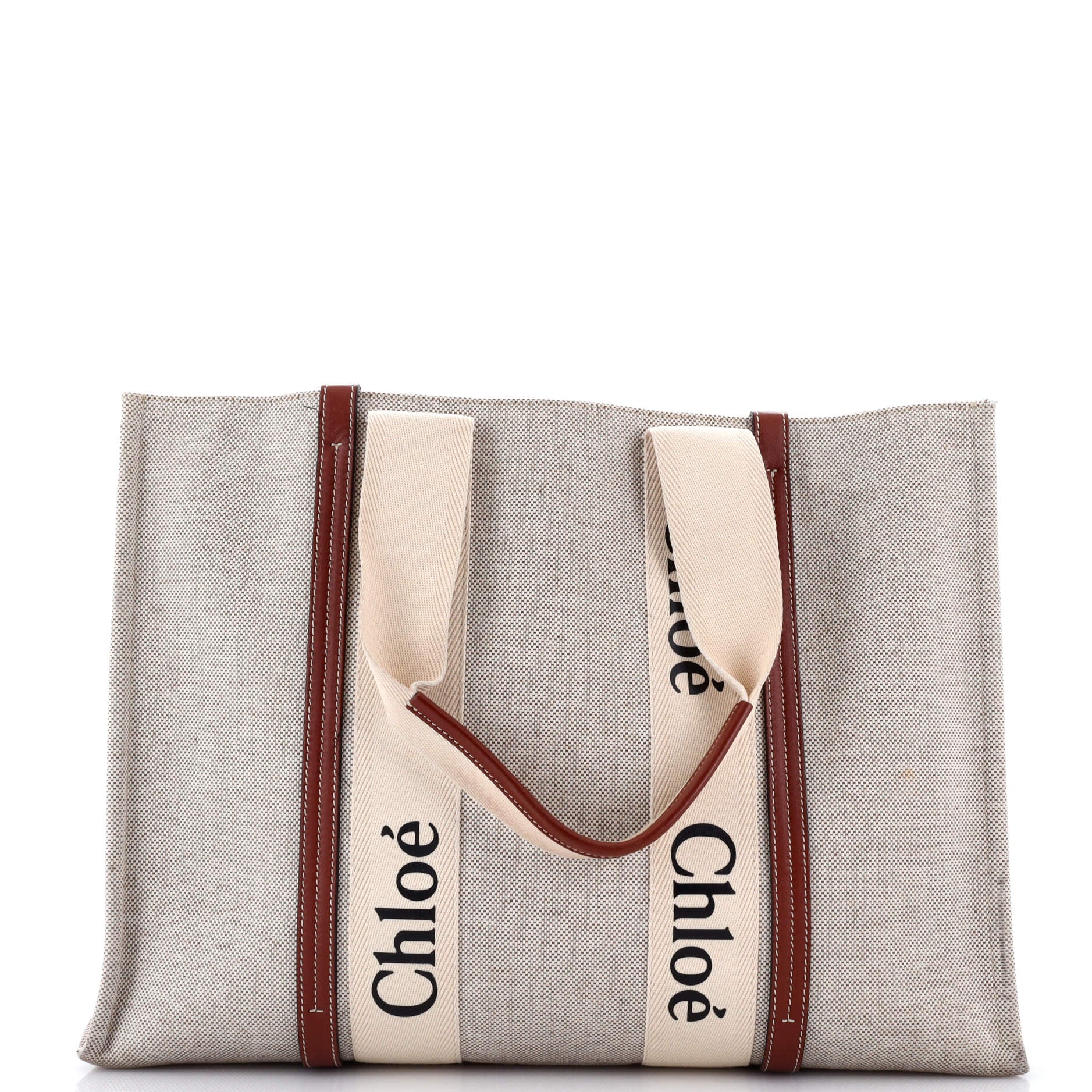 Woody Tote Canvas with Leather Large - Image 3