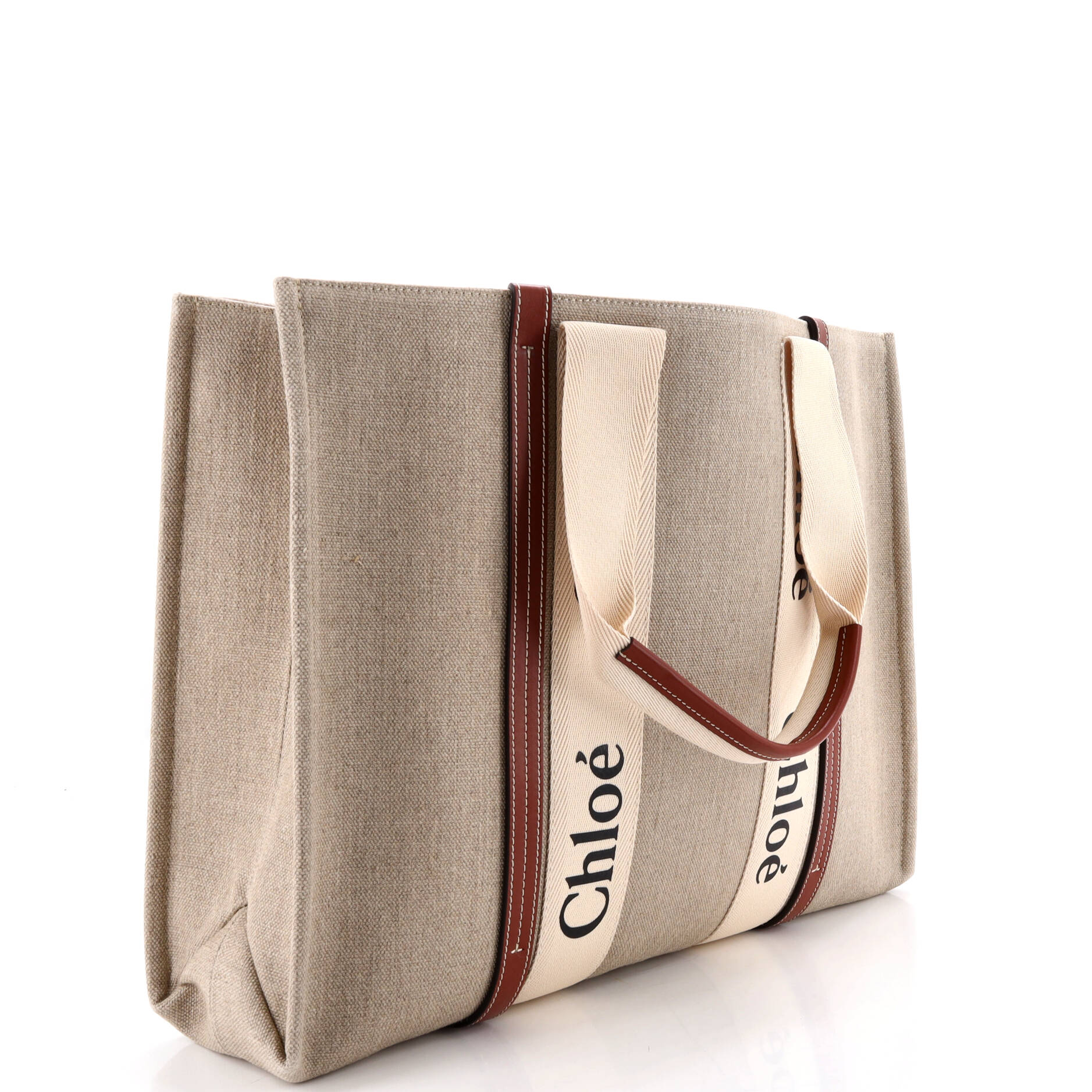 Woody Tote Canvas with Leather Large - Image 2