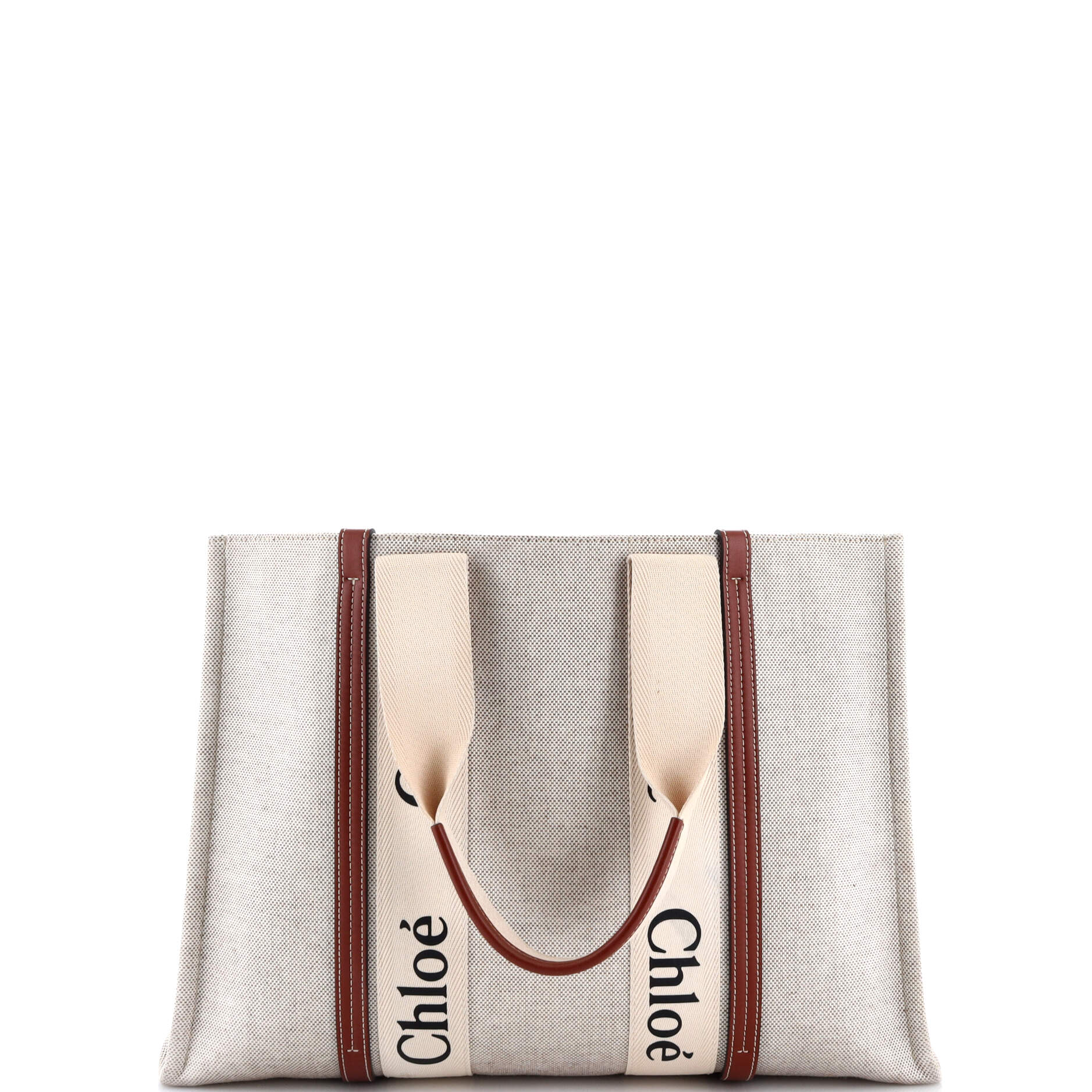 Woody Tote Canvas with Leather Large - Image 3