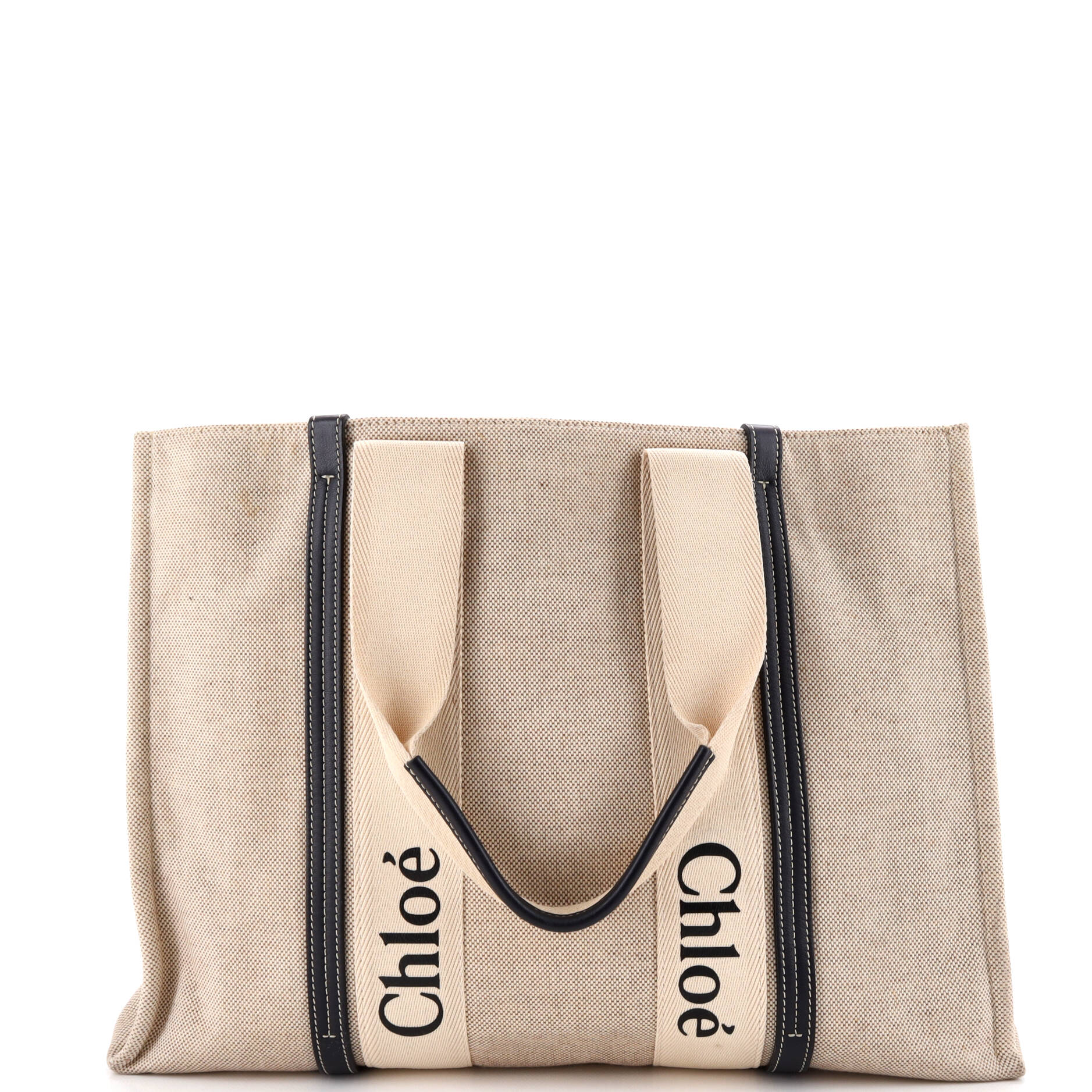 Woody Tote Canvas with Leather Large - Image 3