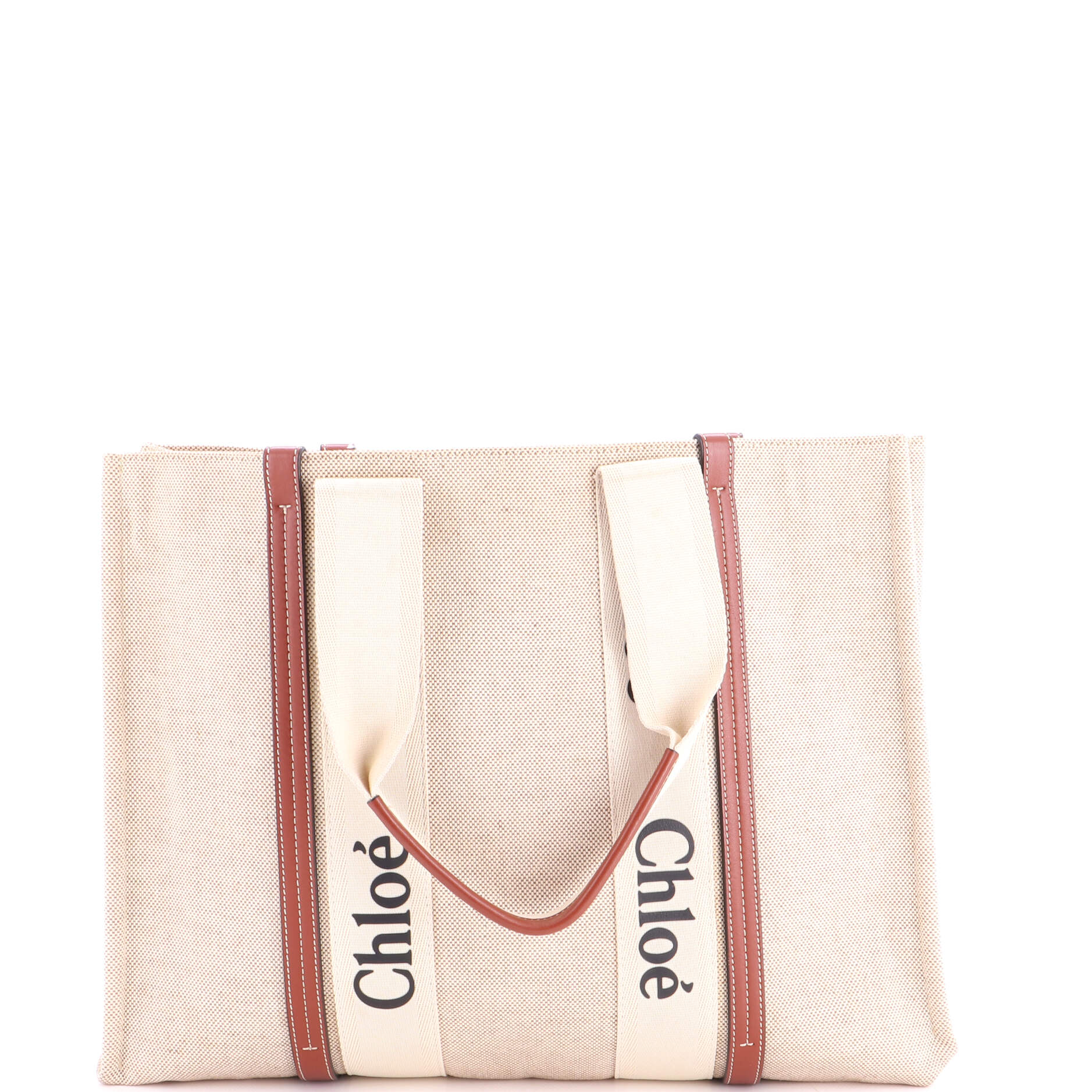 Woody Tote Canvas with Leather Large - Image 3