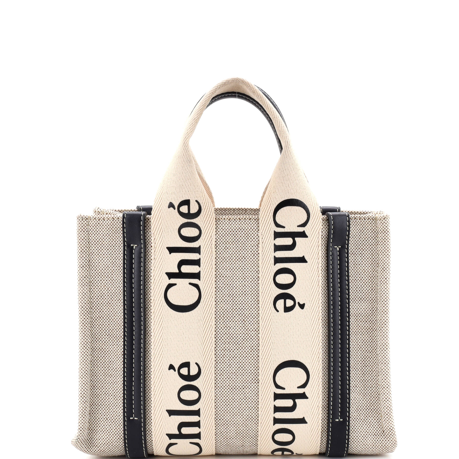 Woody Tote Canvas with Leather Small