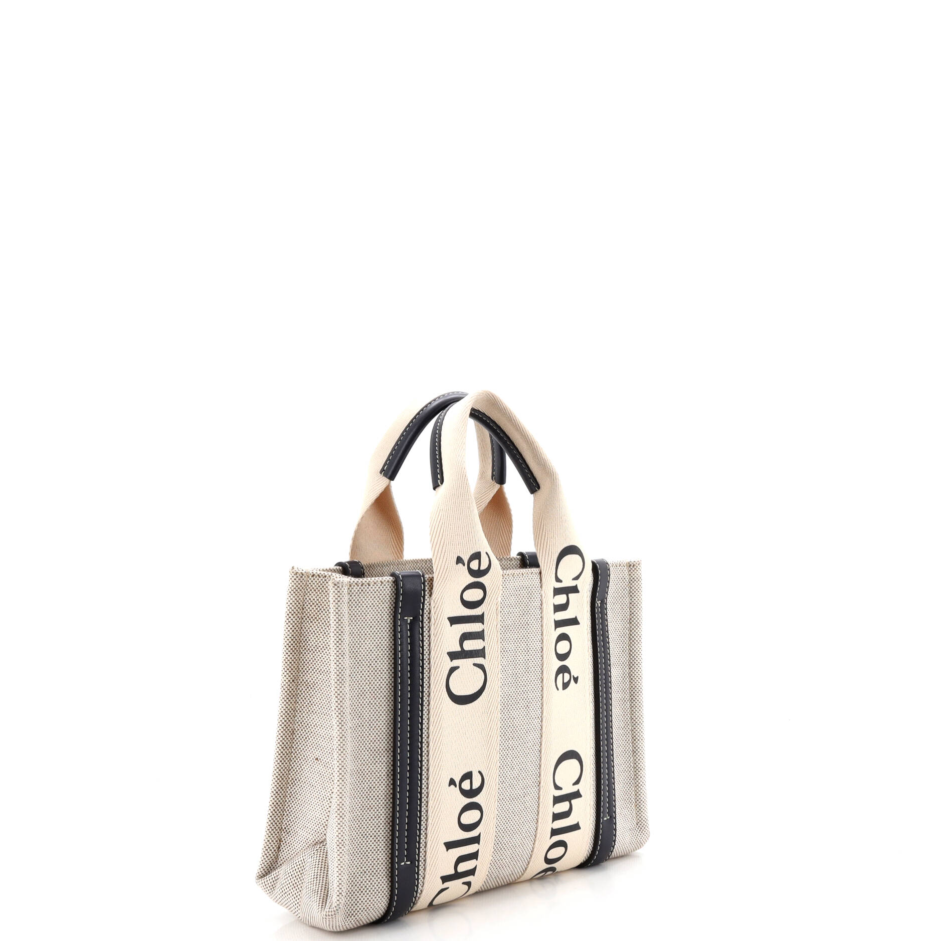 Woody Tote Canvas with Leather Small - Image 2