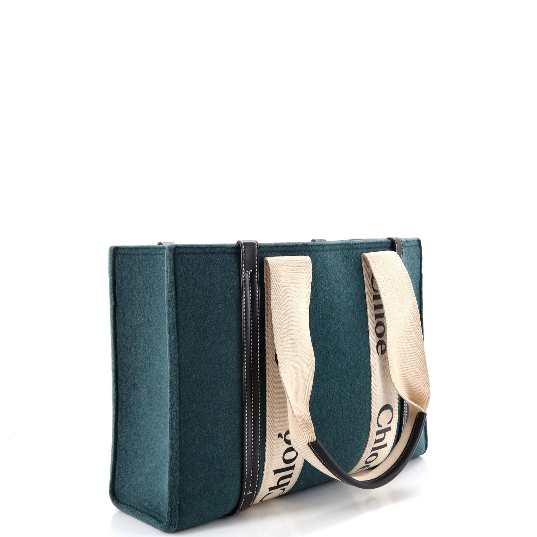 Woody Tote Recycled Felt with Leather and Canvas Medium - Image 2
