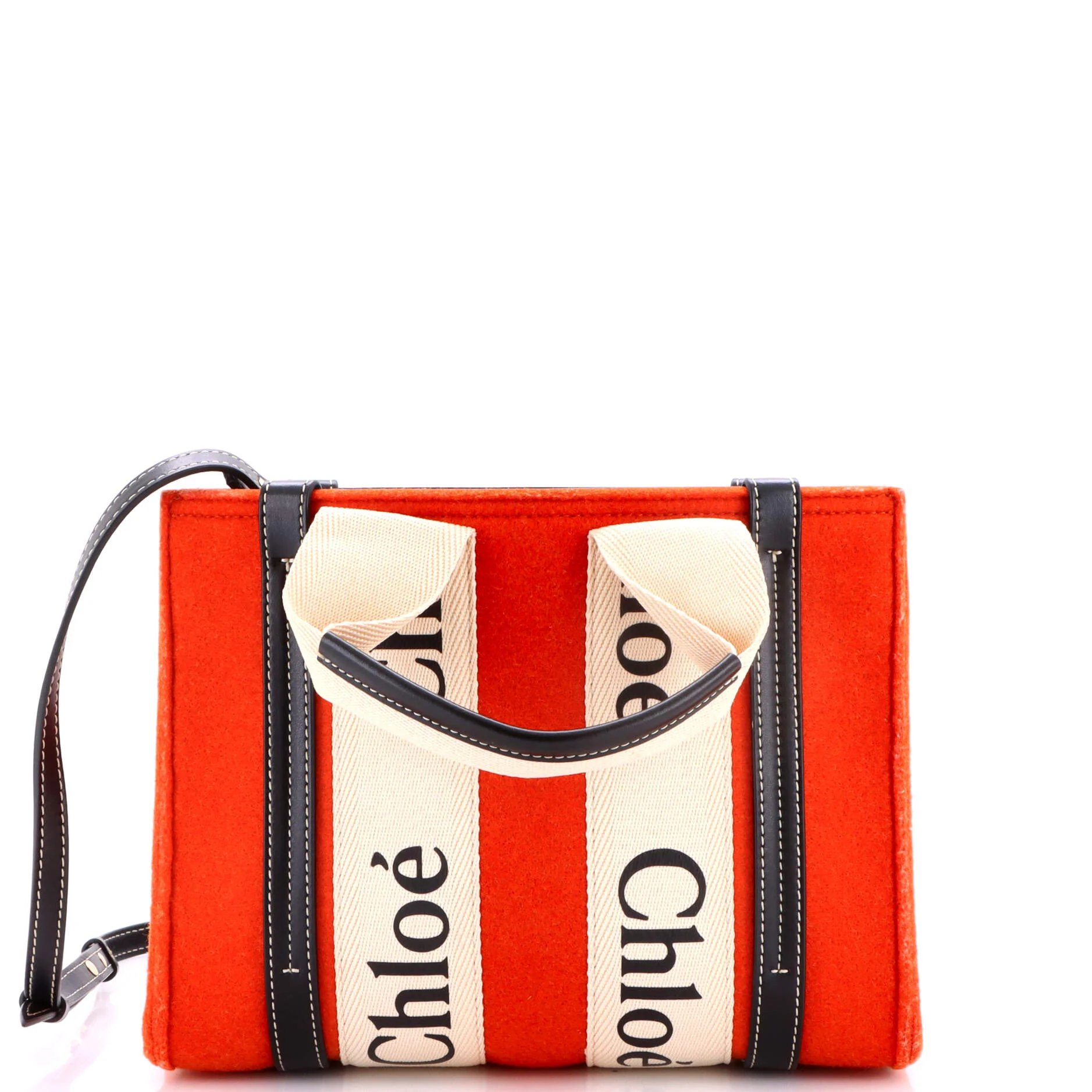 Woody Tote Recycled Felt with Leather and Canvas Small