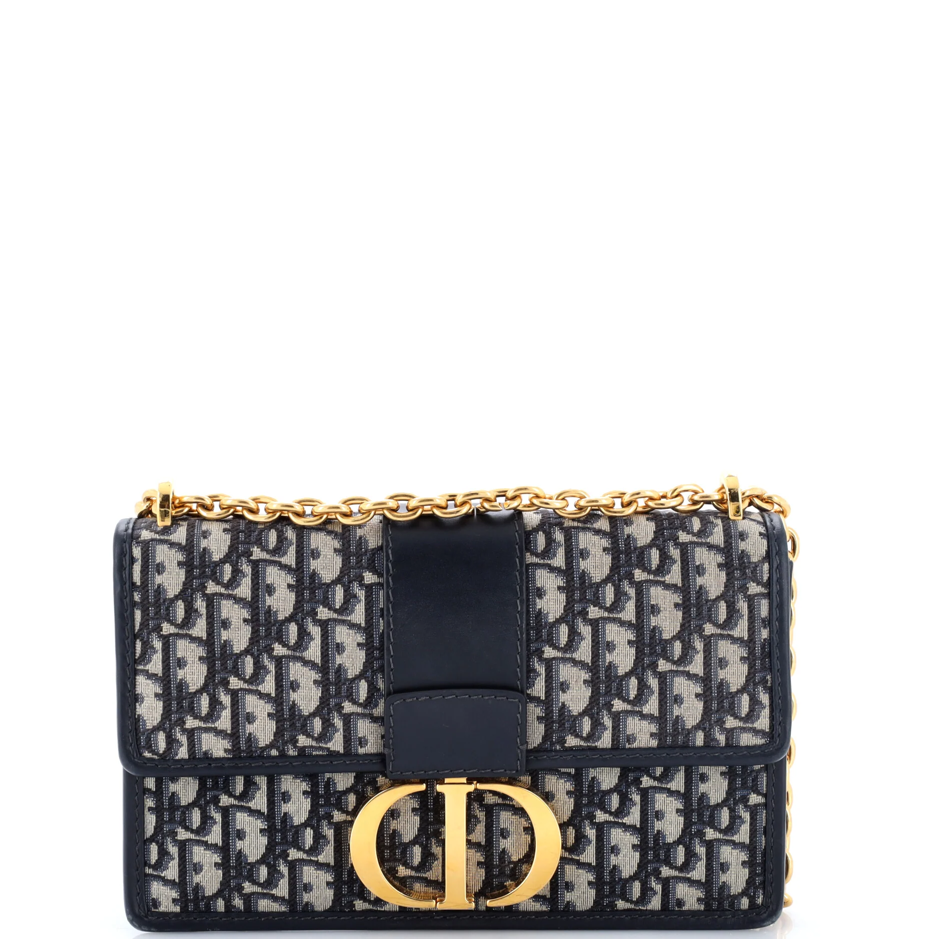30 Montaigne Chain Flap Bag Oblique Canvas East West